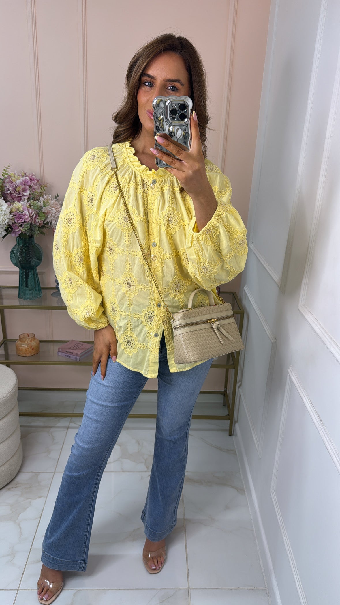 POPPY yellow embroidered shirt