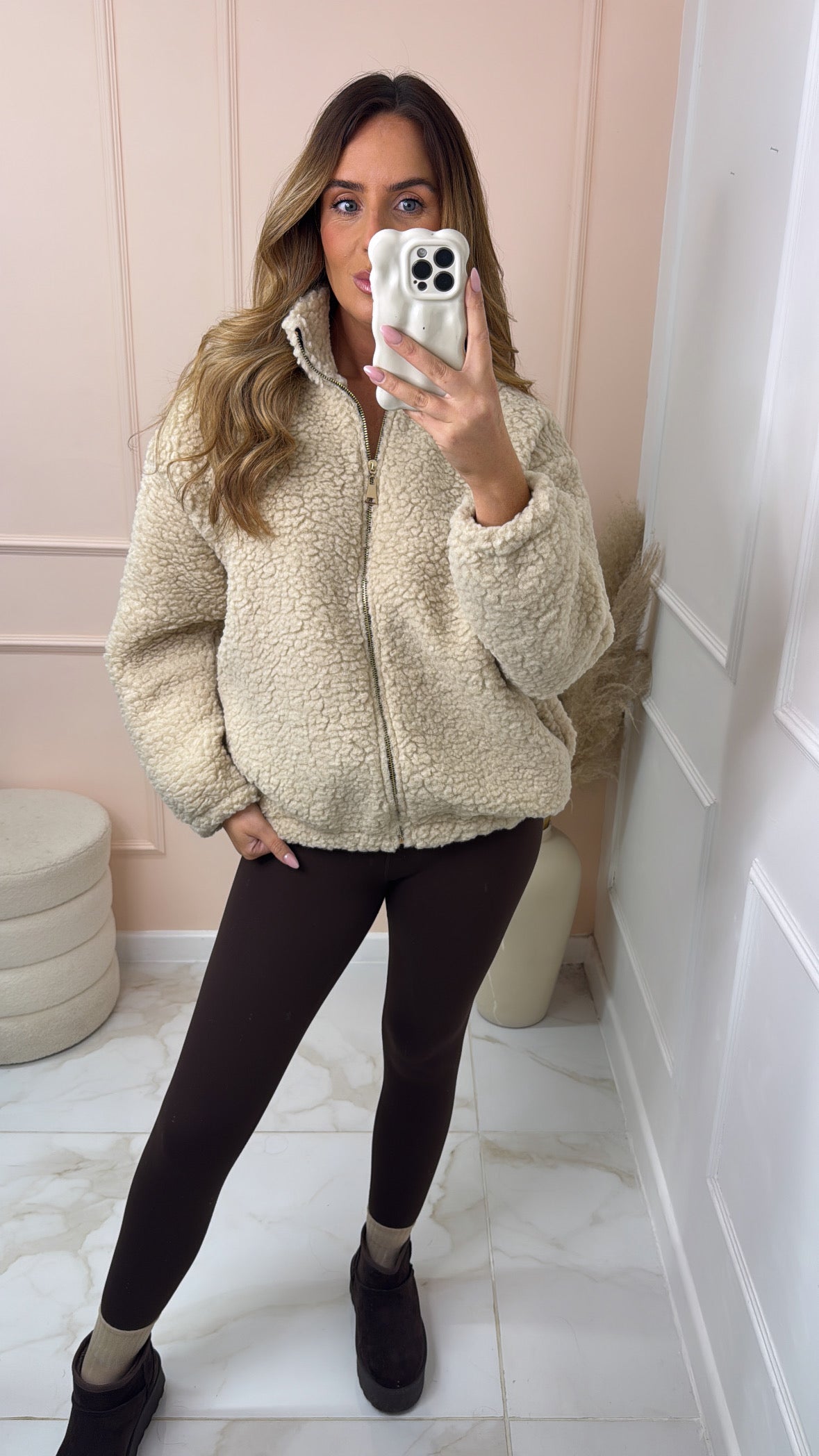 IZZY beige teddy jacket