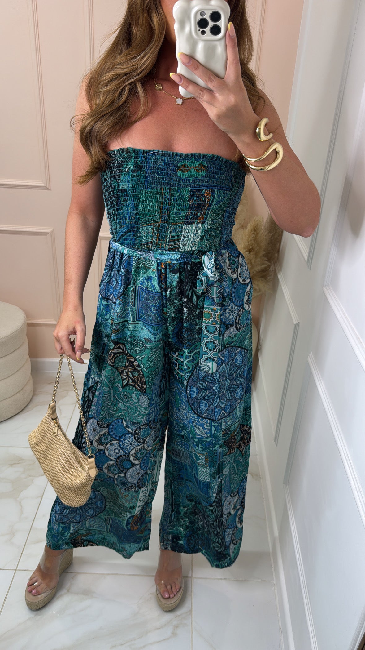 POPPY teal paisley jumpsuit
