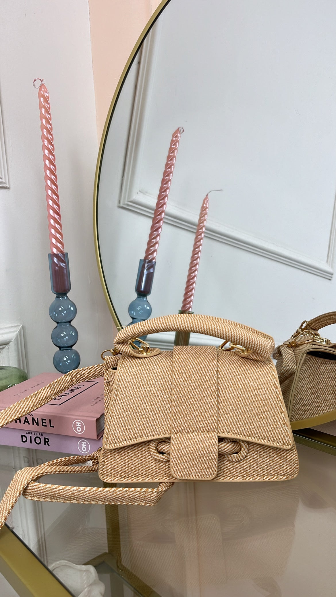 LUCIA beige textured mini bag