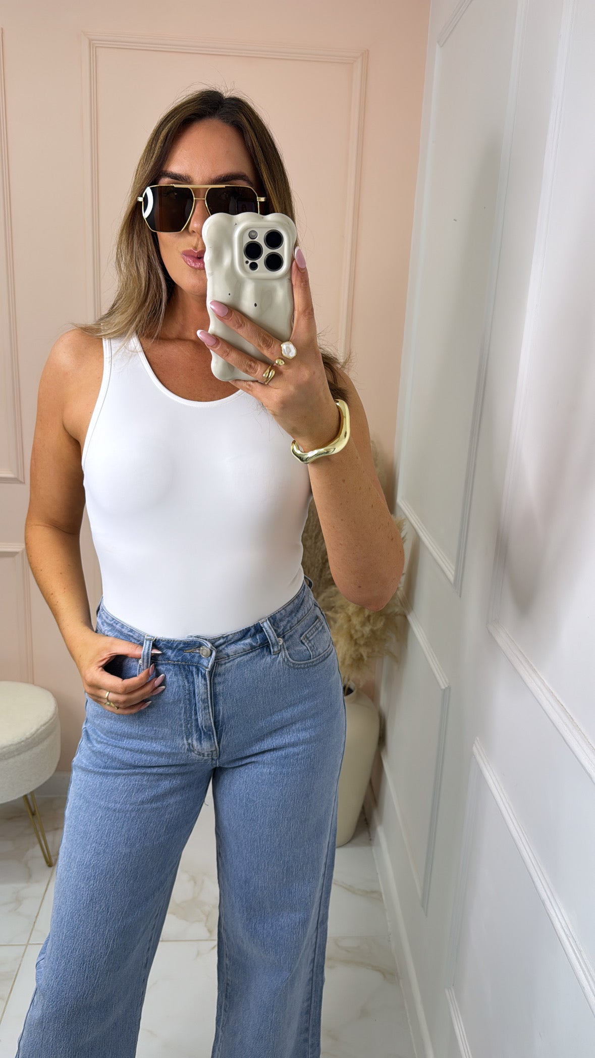 SUMMER white scoop neck bodysuit
