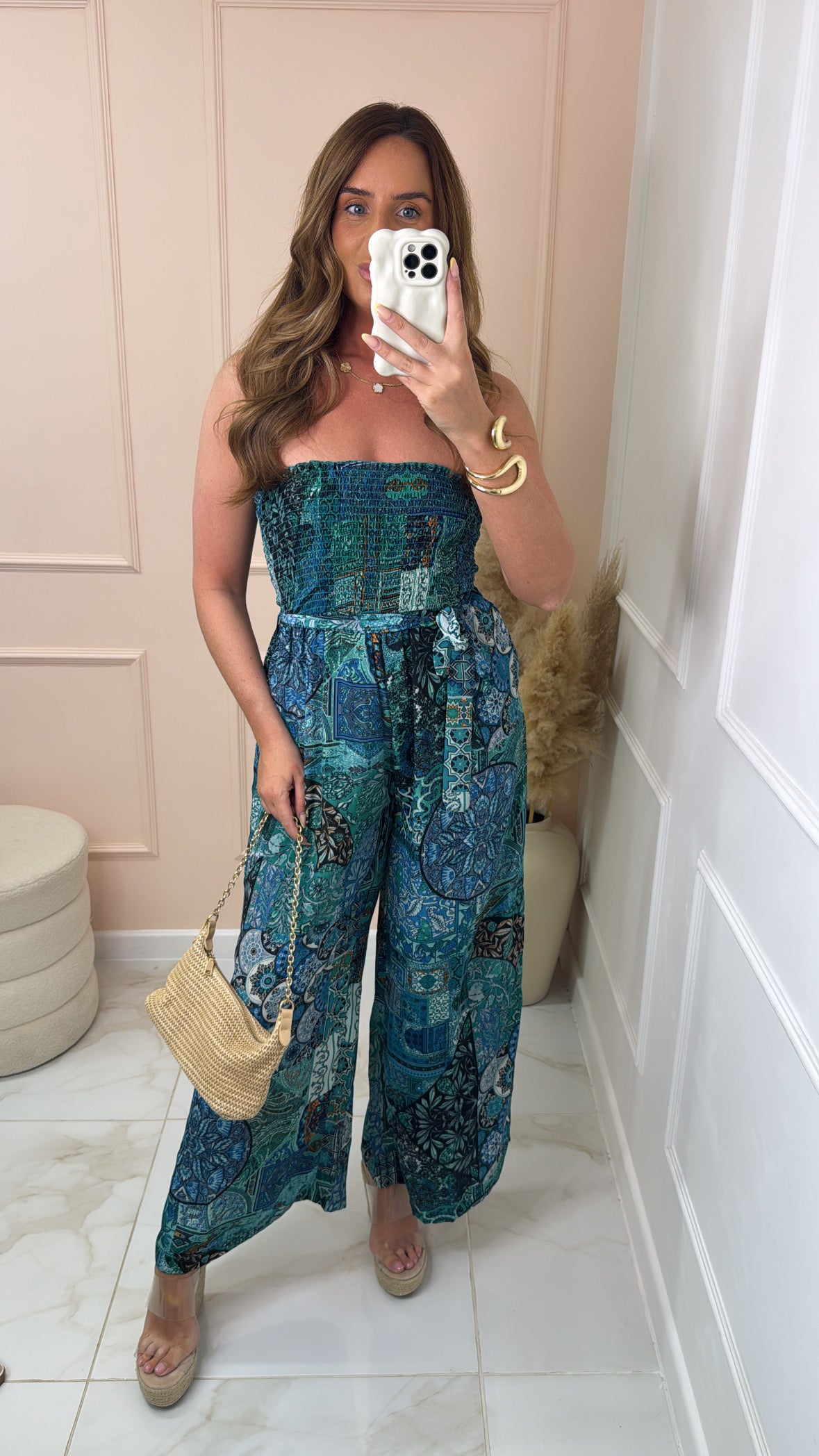 POPPY teal paisley jumpsuit