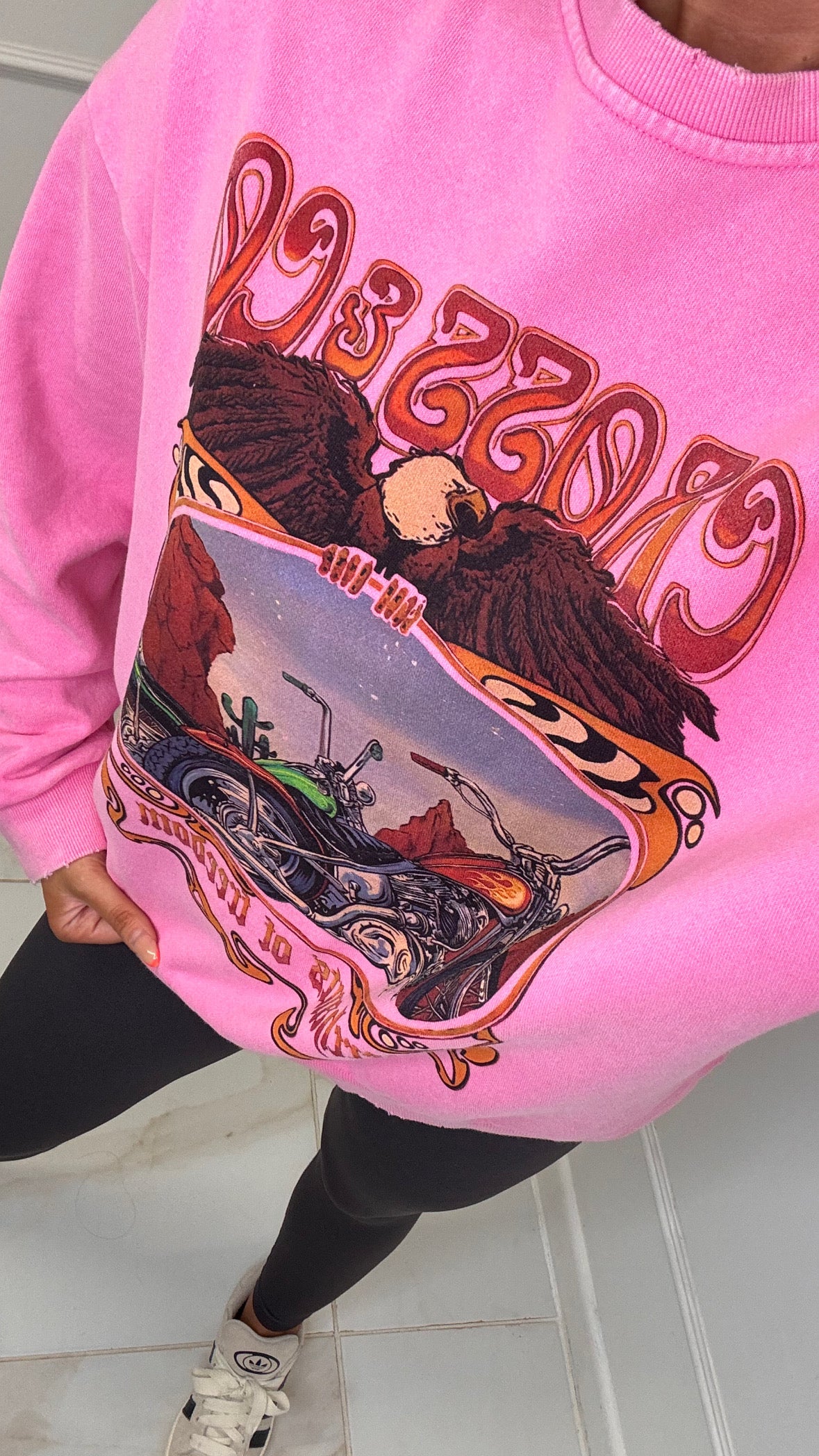 BECCA pink printed sweater
