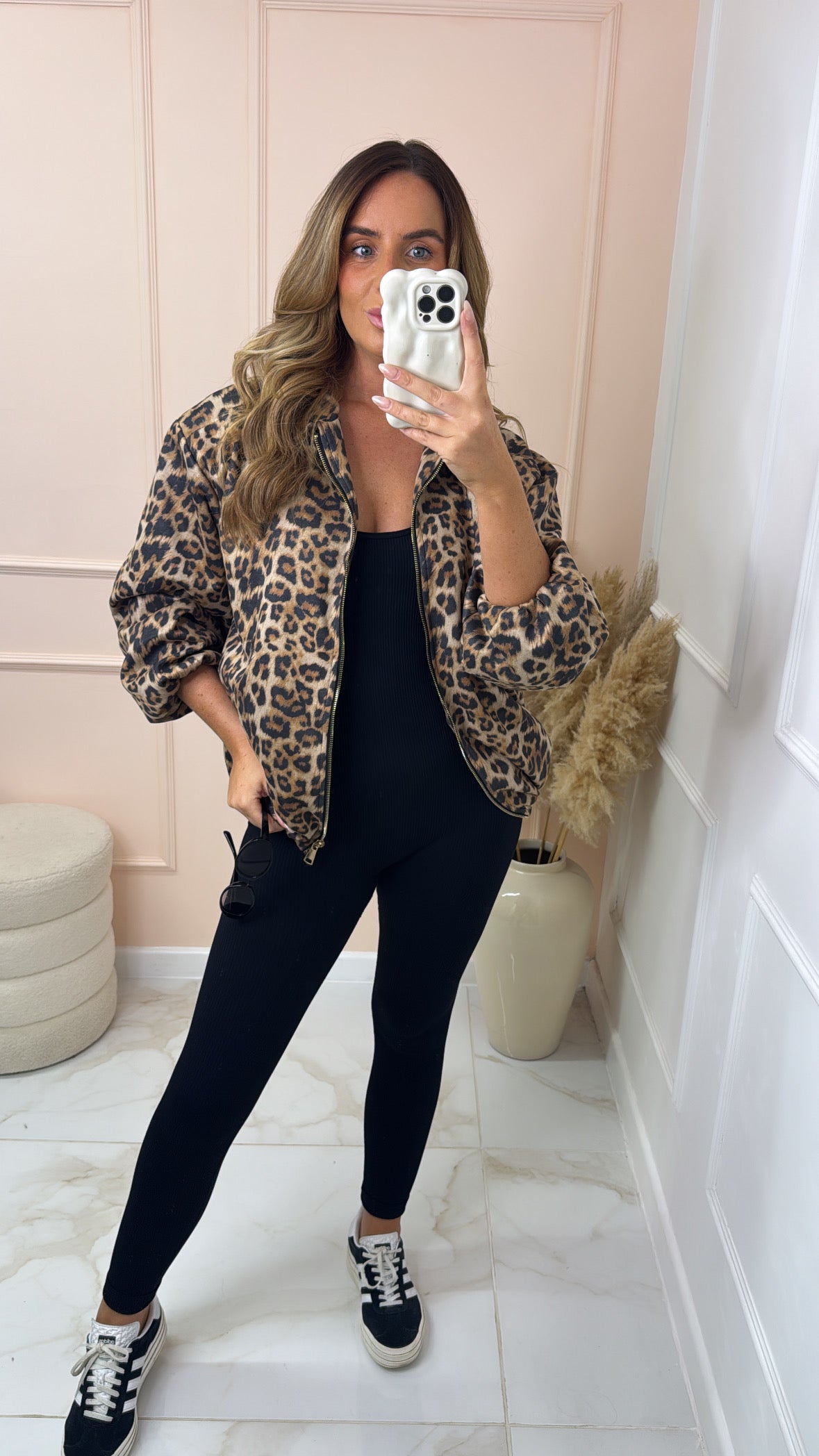 JESSIE leopard soft bomber jacket