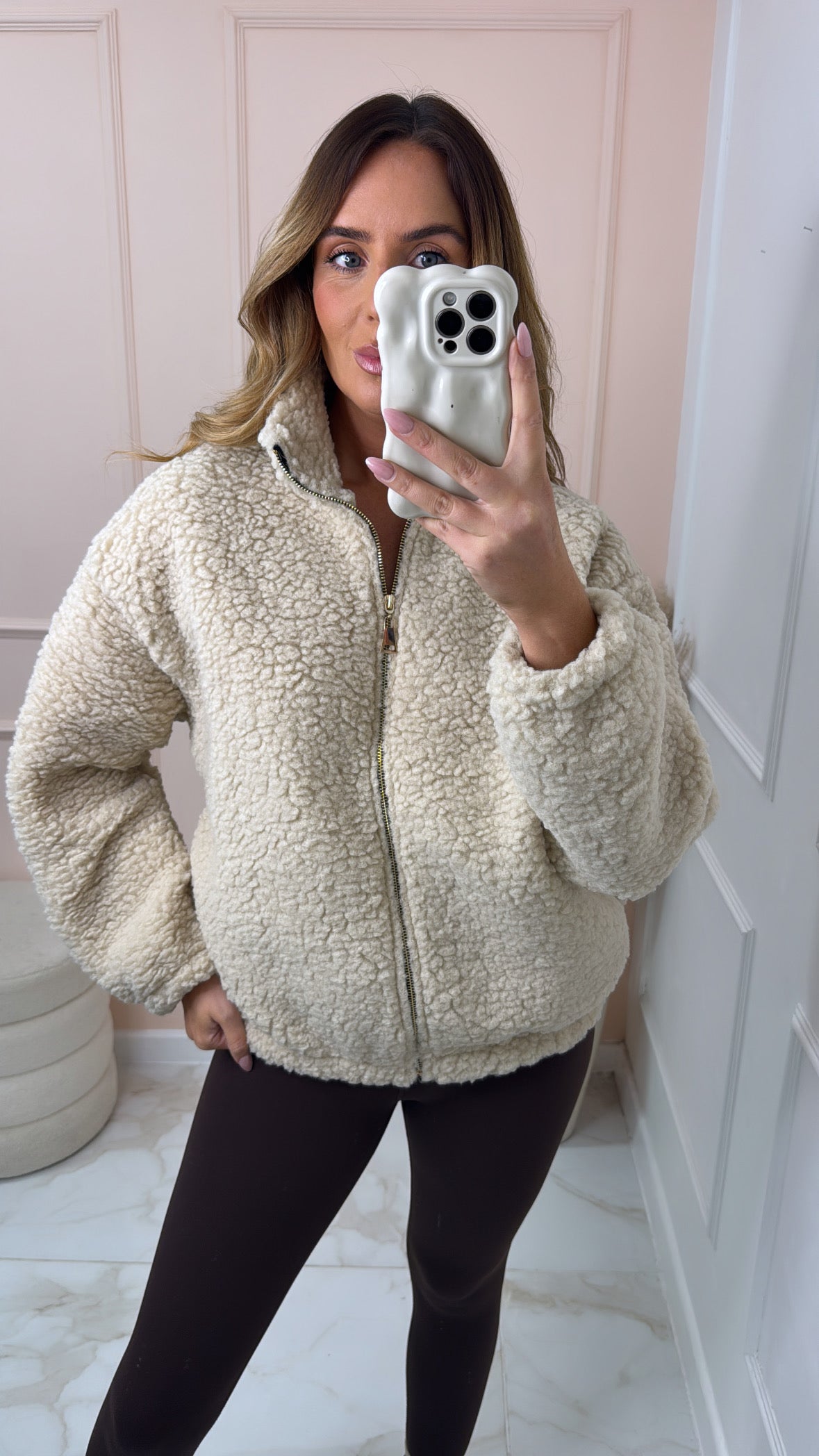 IZZY beige teddy jacket