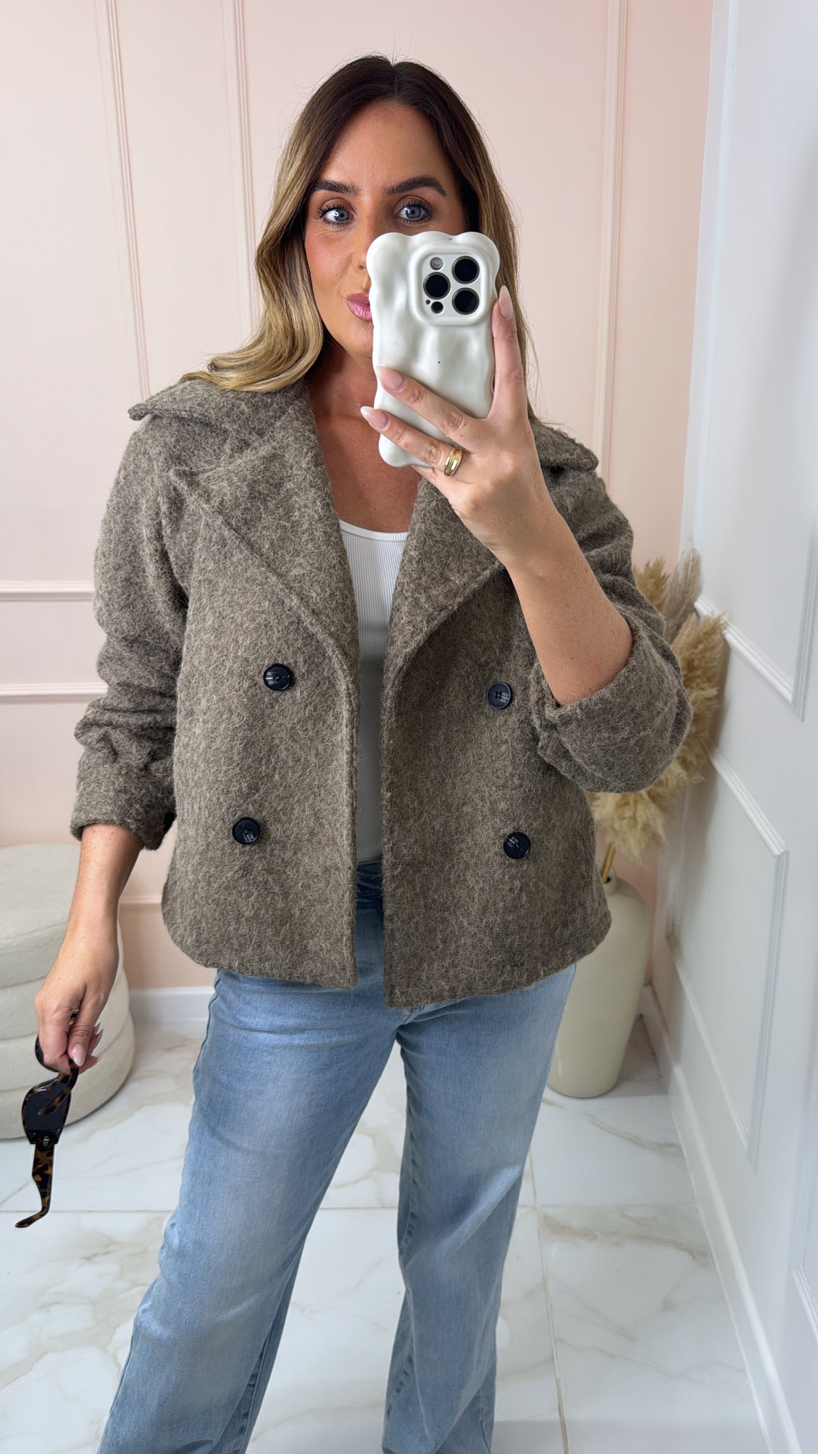 MARLEY taupe textured jacket