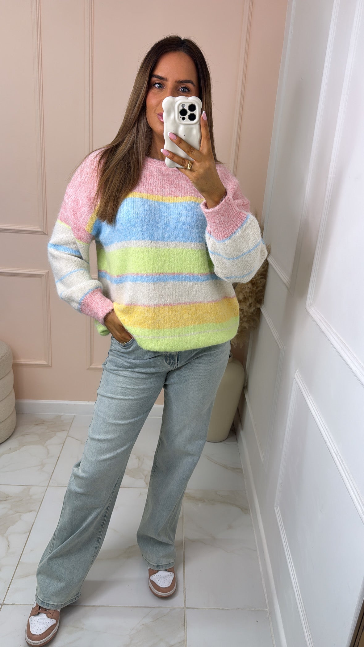 LOTTIE pastel stripe soft knit jumper