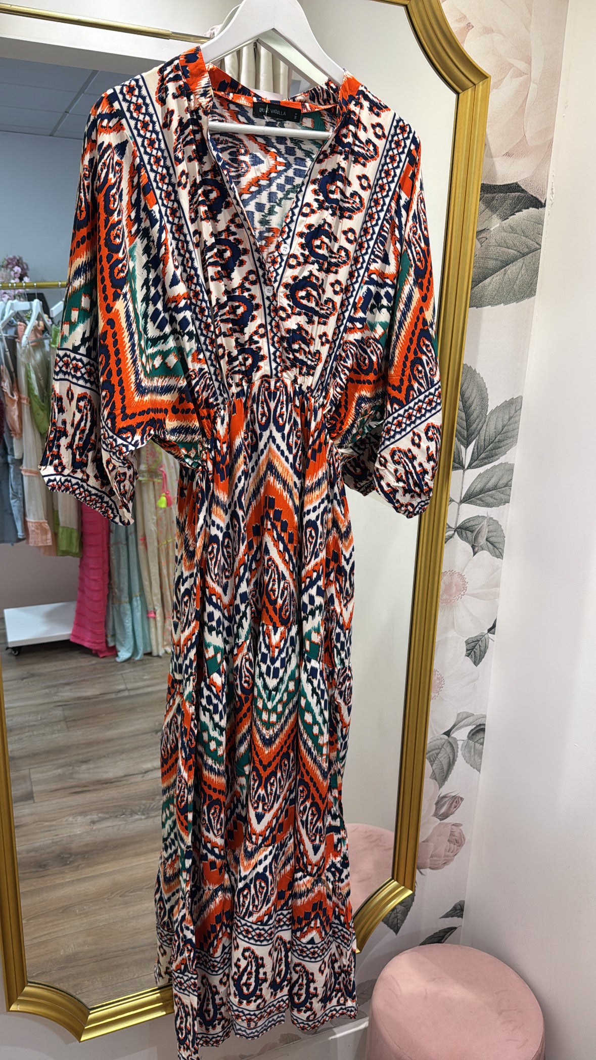 IZZY aztec v neck maxi dress