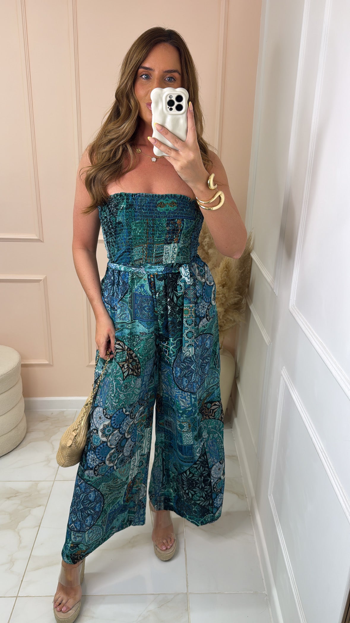 POPPY teal paisley jumpsuit
