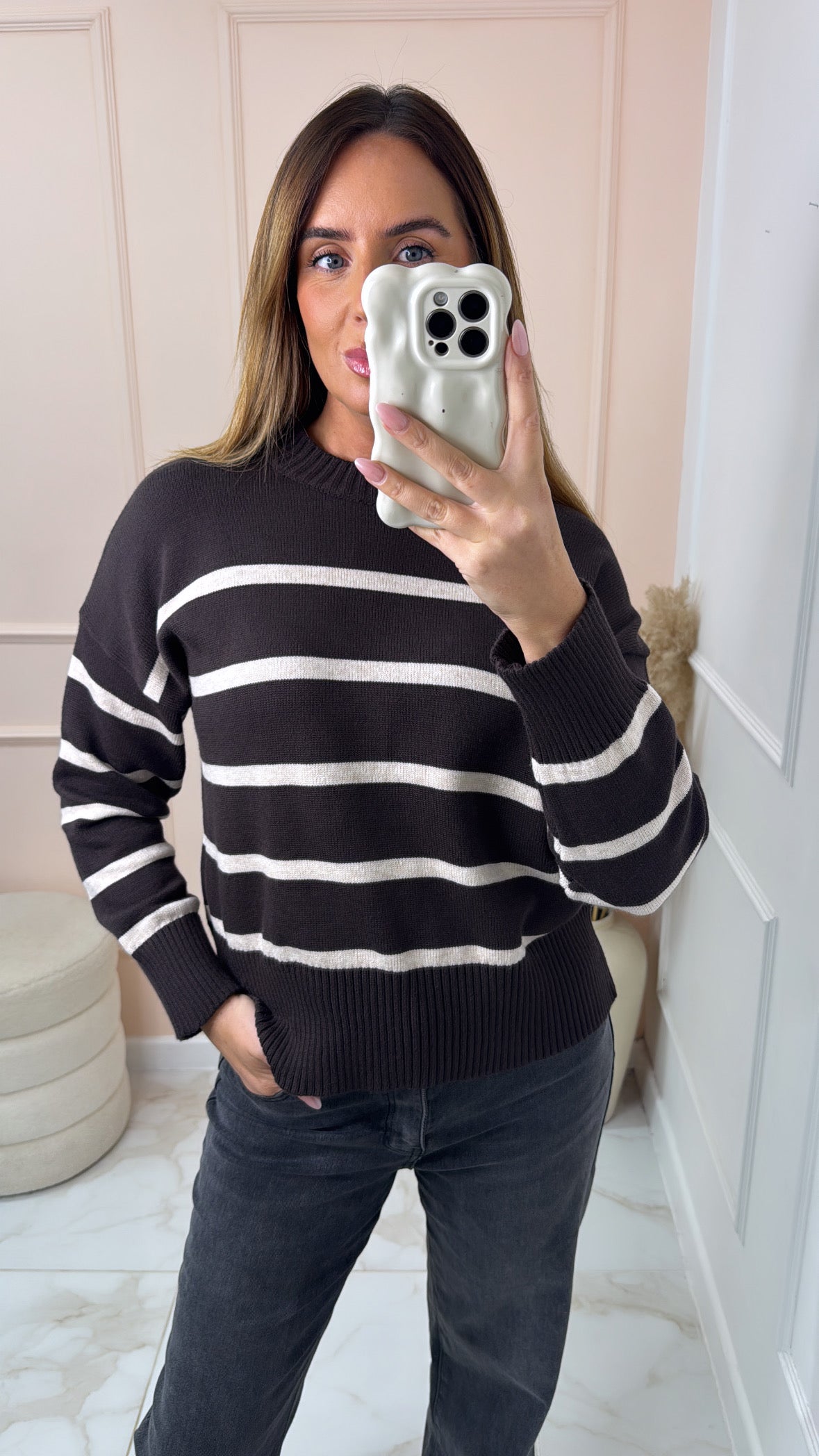 NADINE brown stripe jumper