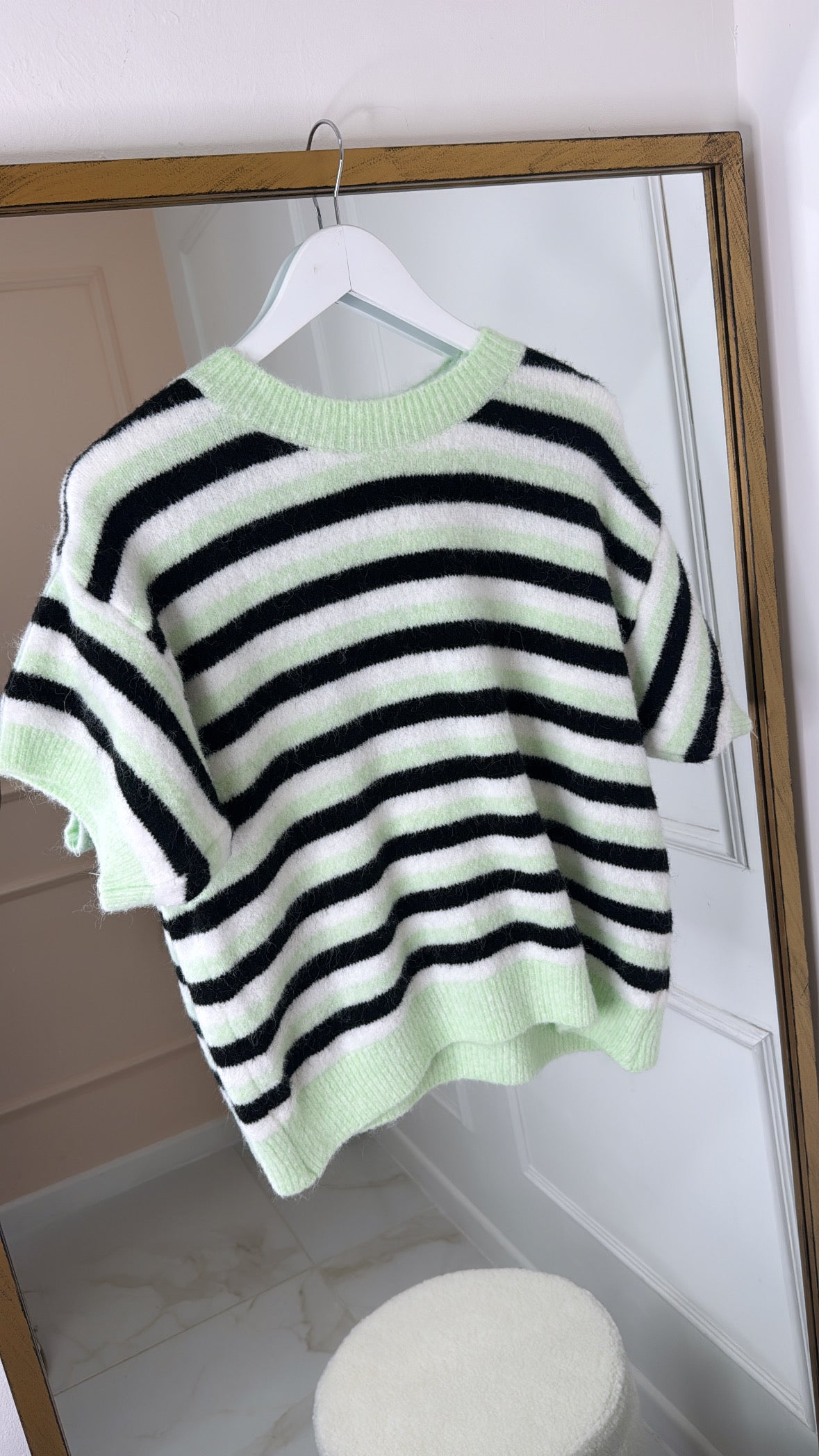 LOTTIE mint stripe short sleeve jumper