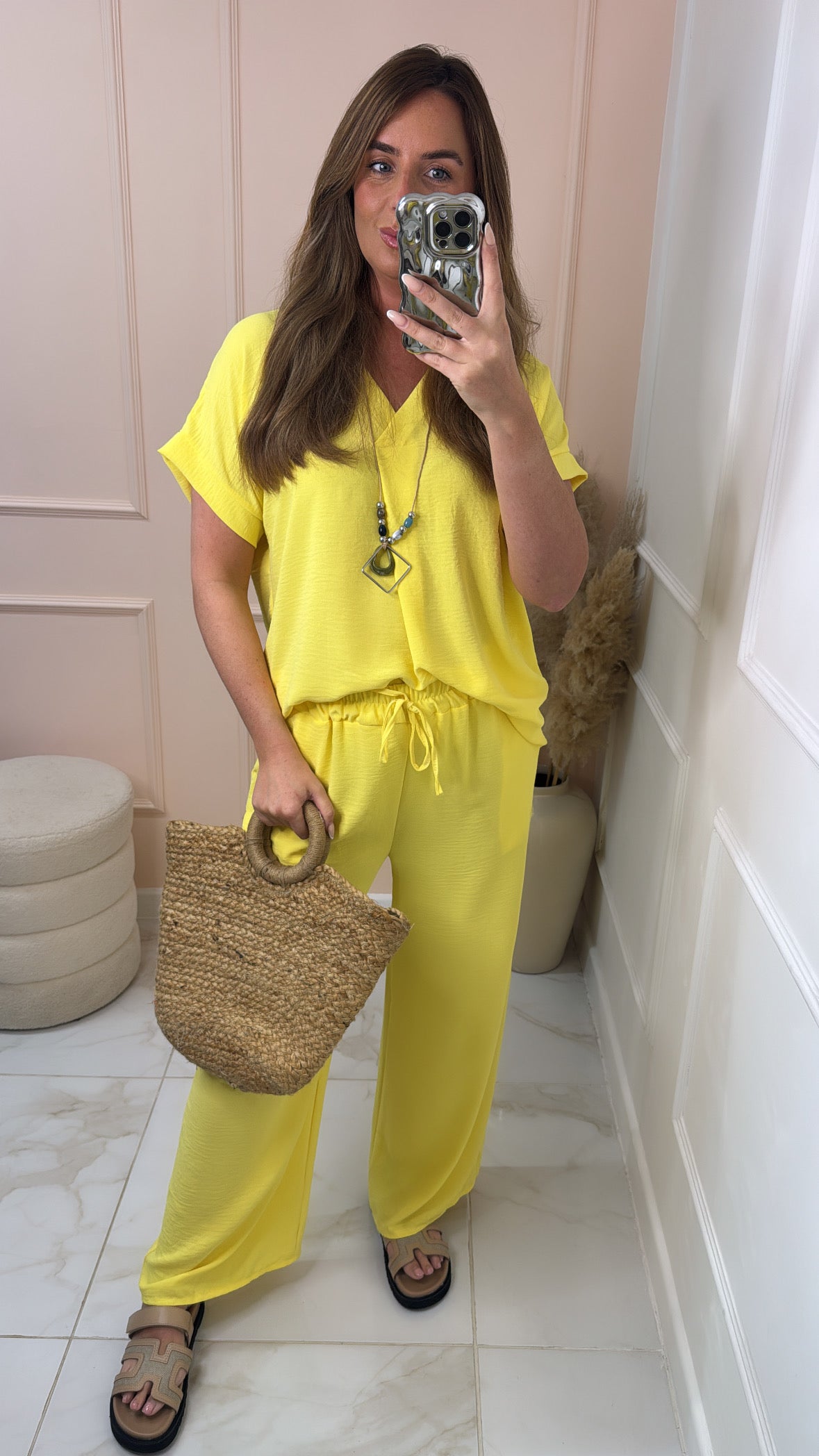 JASMINE lemon necklace trouser co-ord