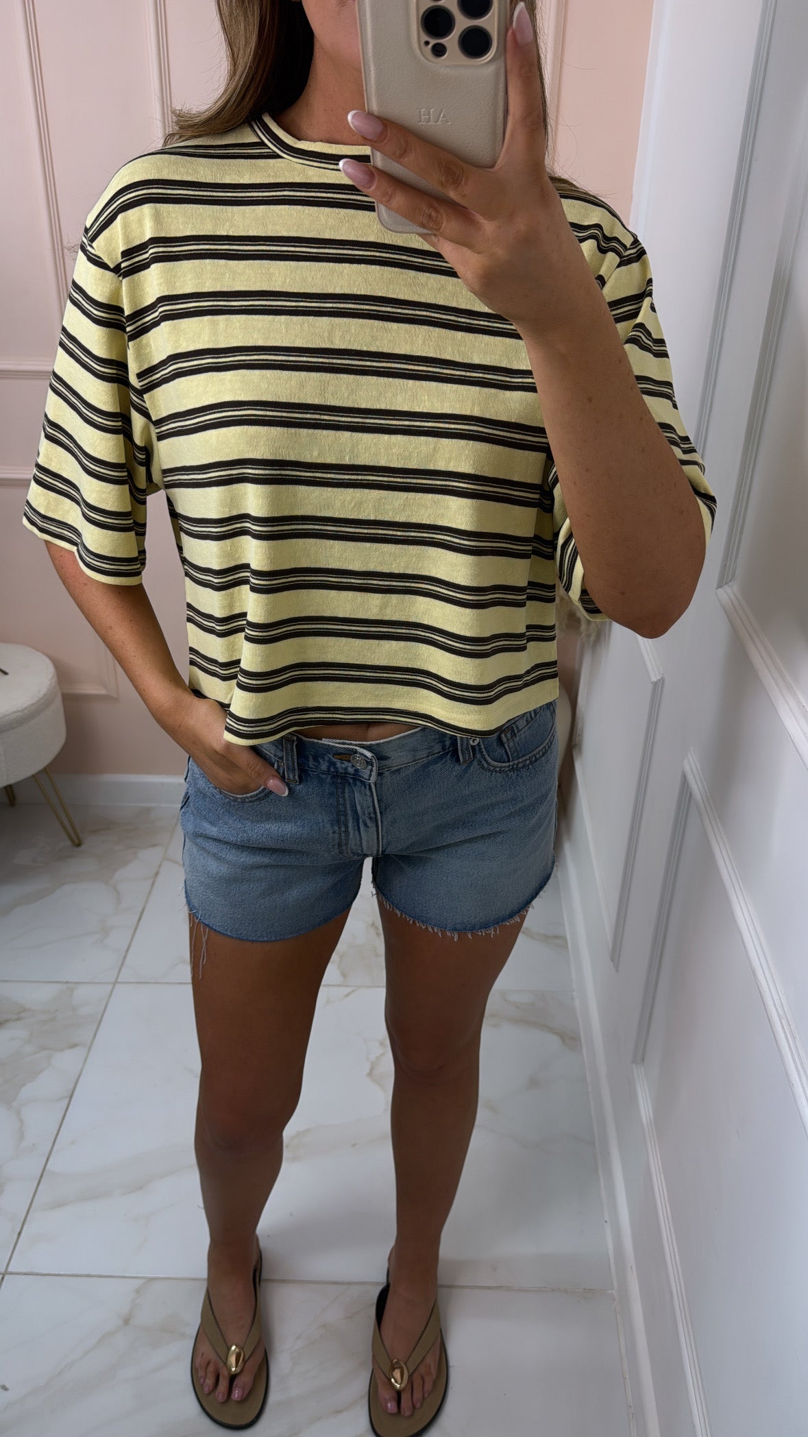 DARYL lemon stripe oversized t-shirt