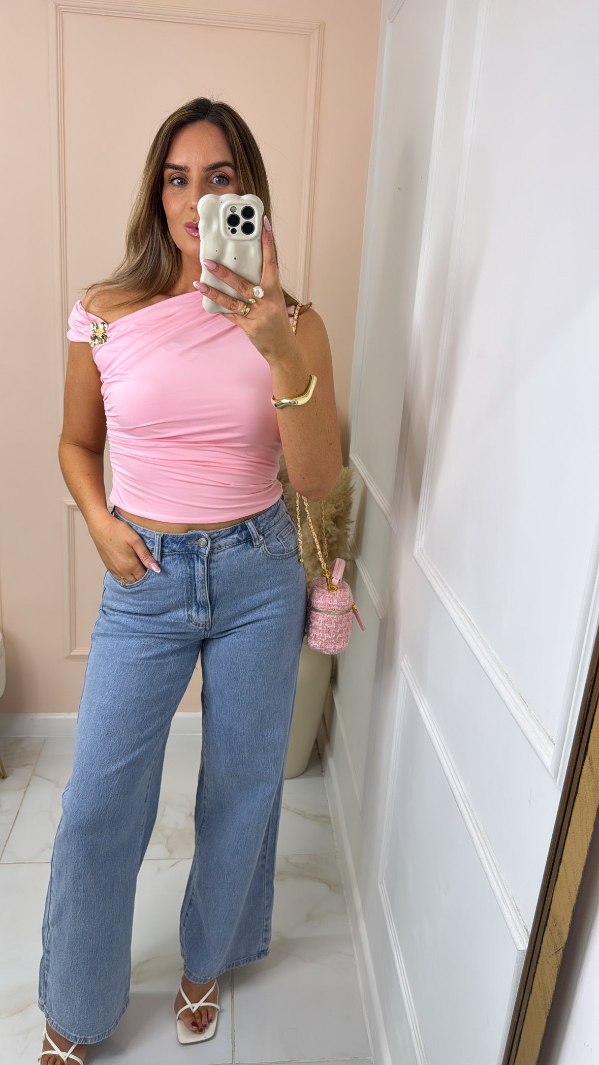 MARGOT pink slinky asymmetric top