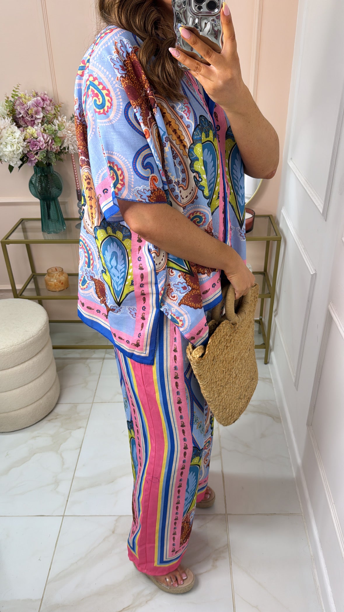 CONNIE blue paisley trouser co-ord