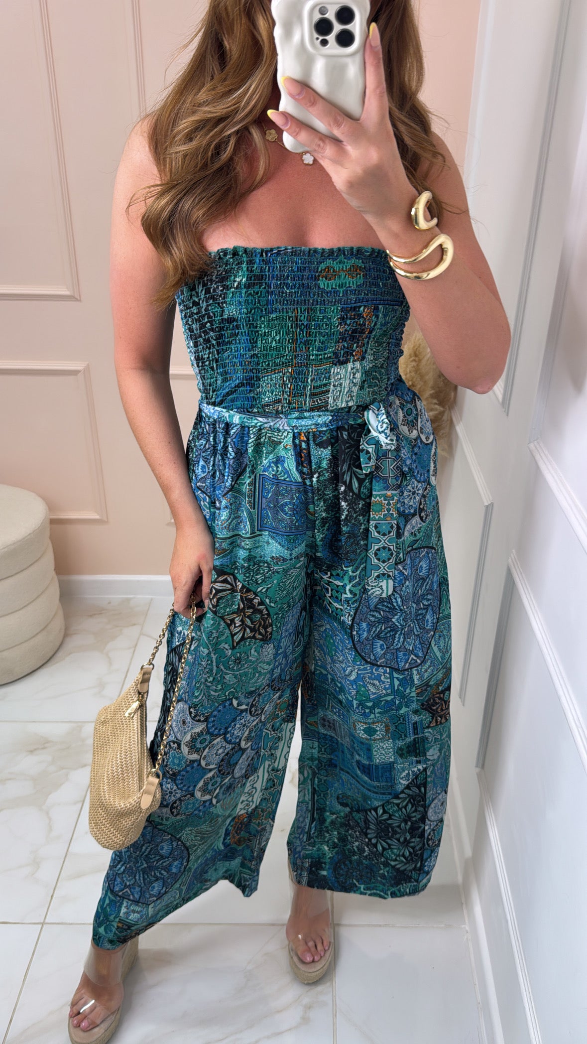POPPY teal paisley jumpsuit