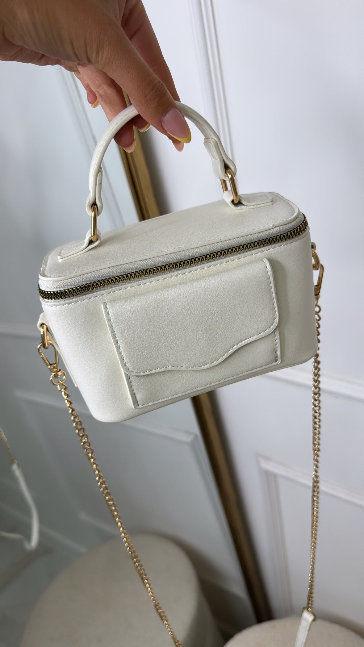 BROOKE white vanity grab bag
