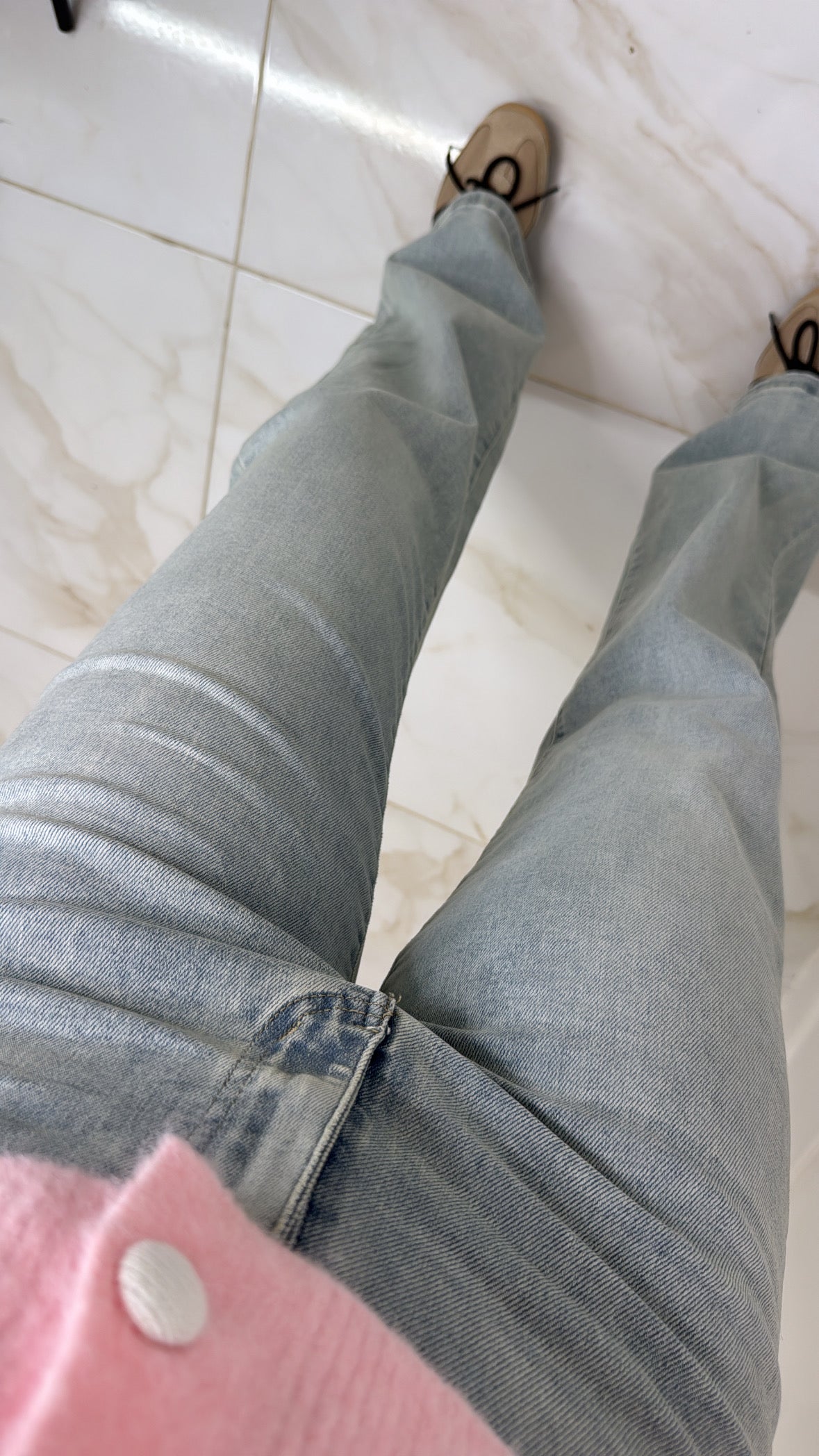 CARMEN light wash straight leg jeans