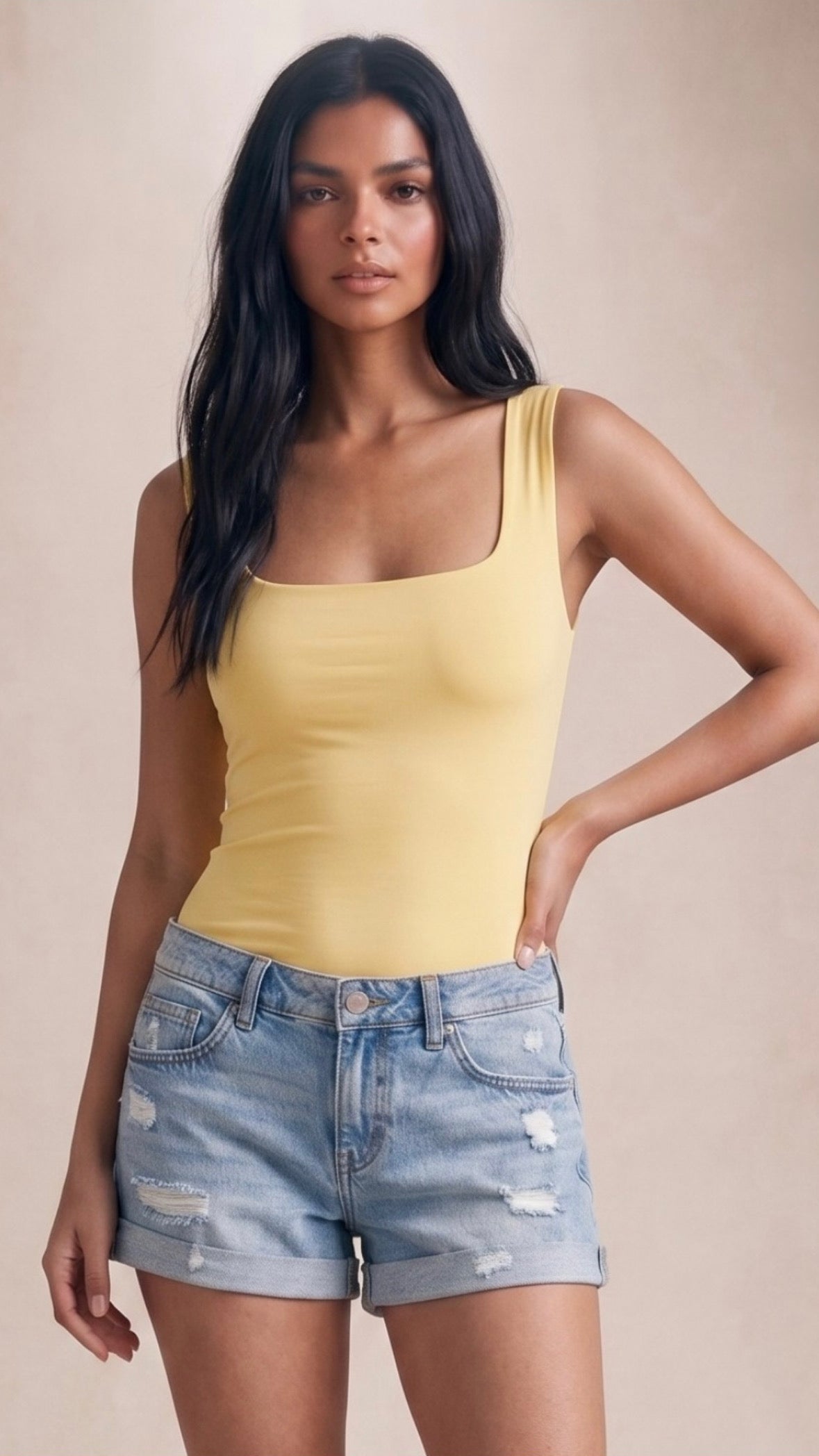 SADIE lemon square neck top