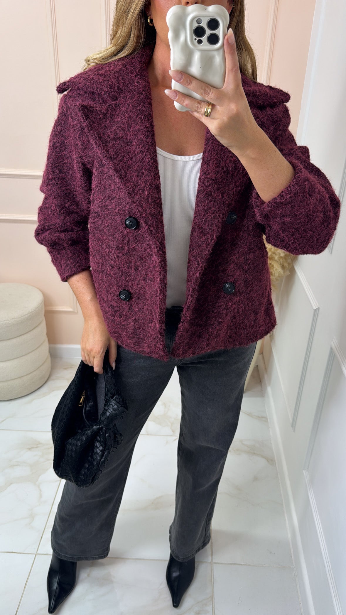 MARLEY wine textured jacket