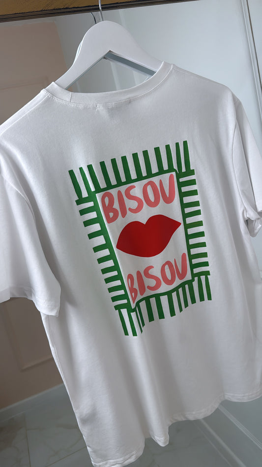 BISOU white printed tshirt