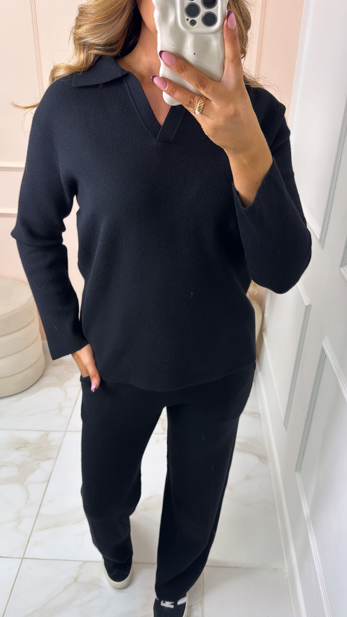 MATILDA black collared lounge set