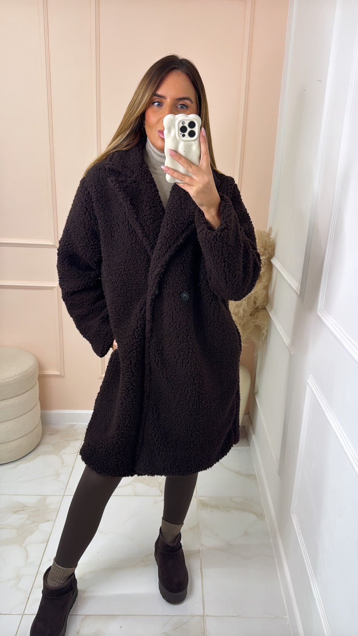 CHLOE brown oversized teddy coat