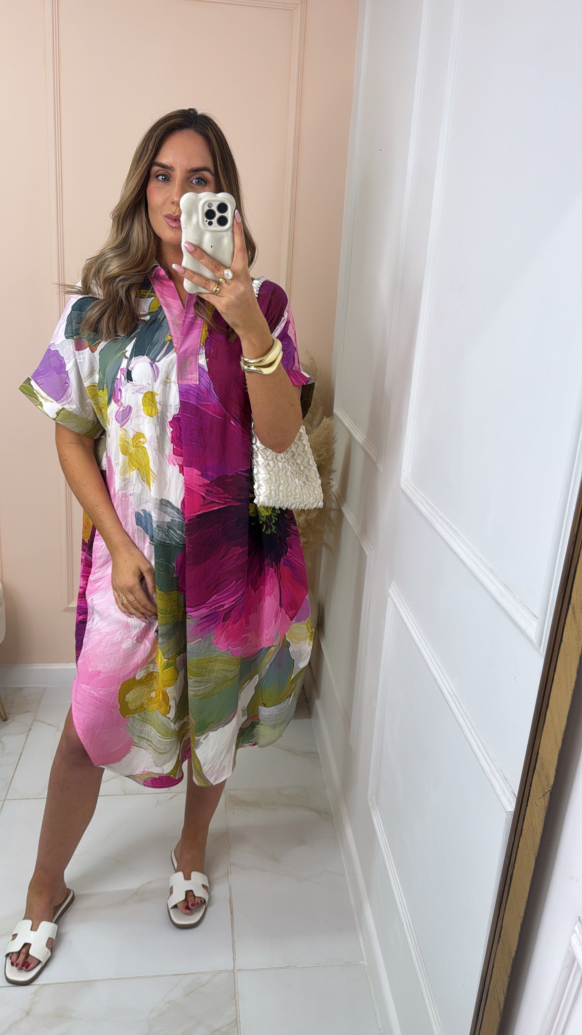 THEA watercolour floral printed tunic dress