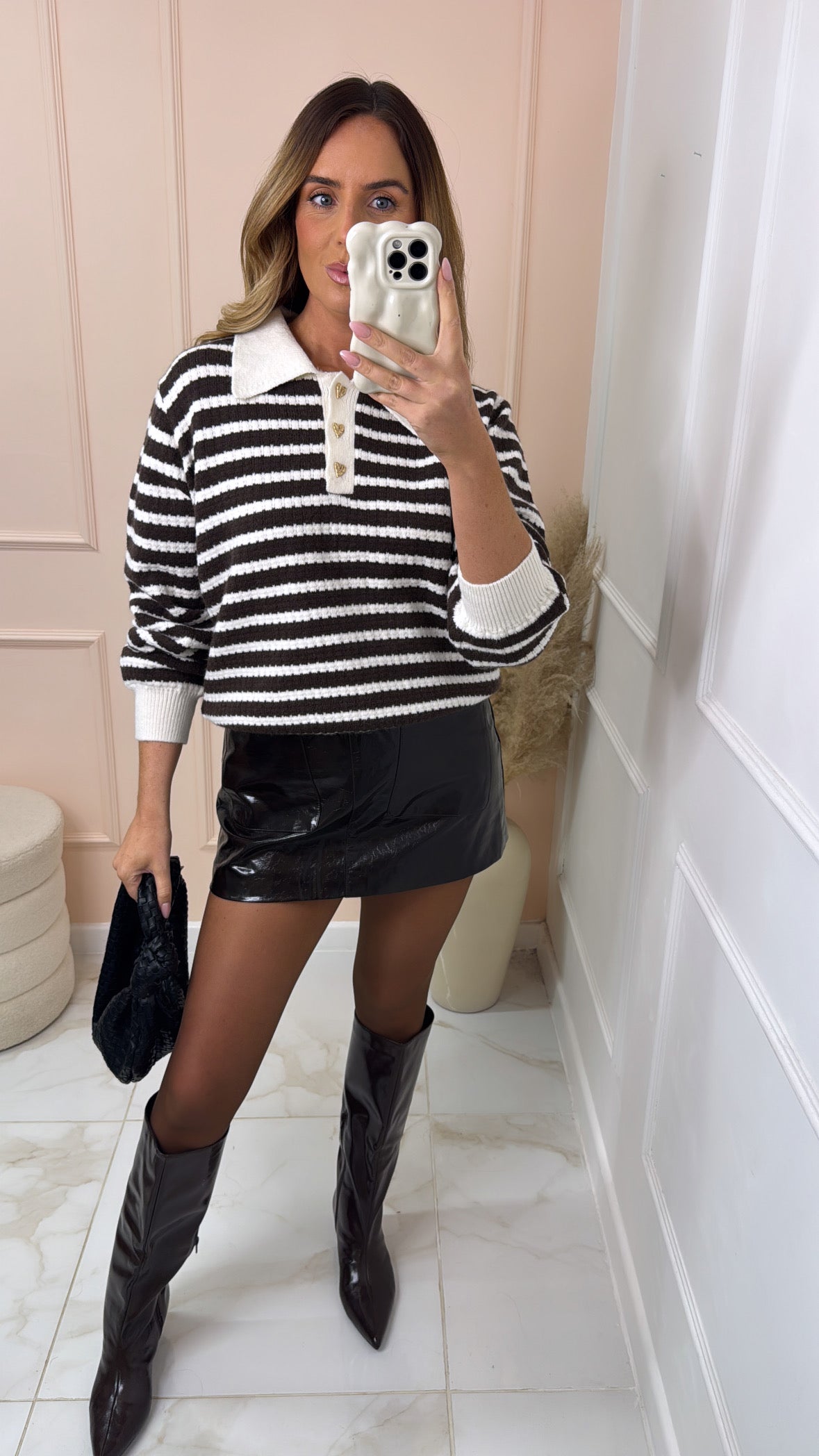 MILLIE brown stripe knitted jumper