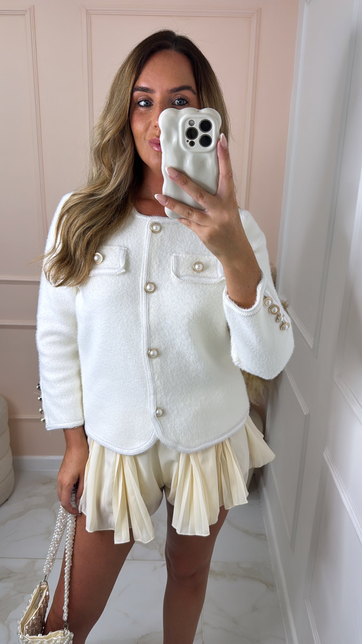 ANNA cream wool button up jacket