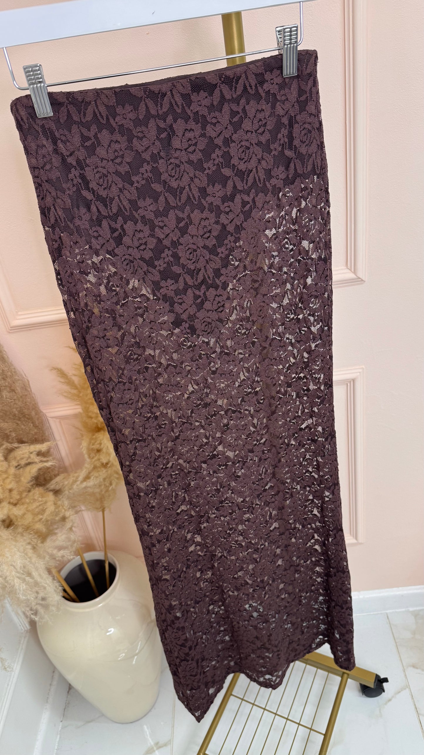 IZZY brown lace knicker maxi skirt