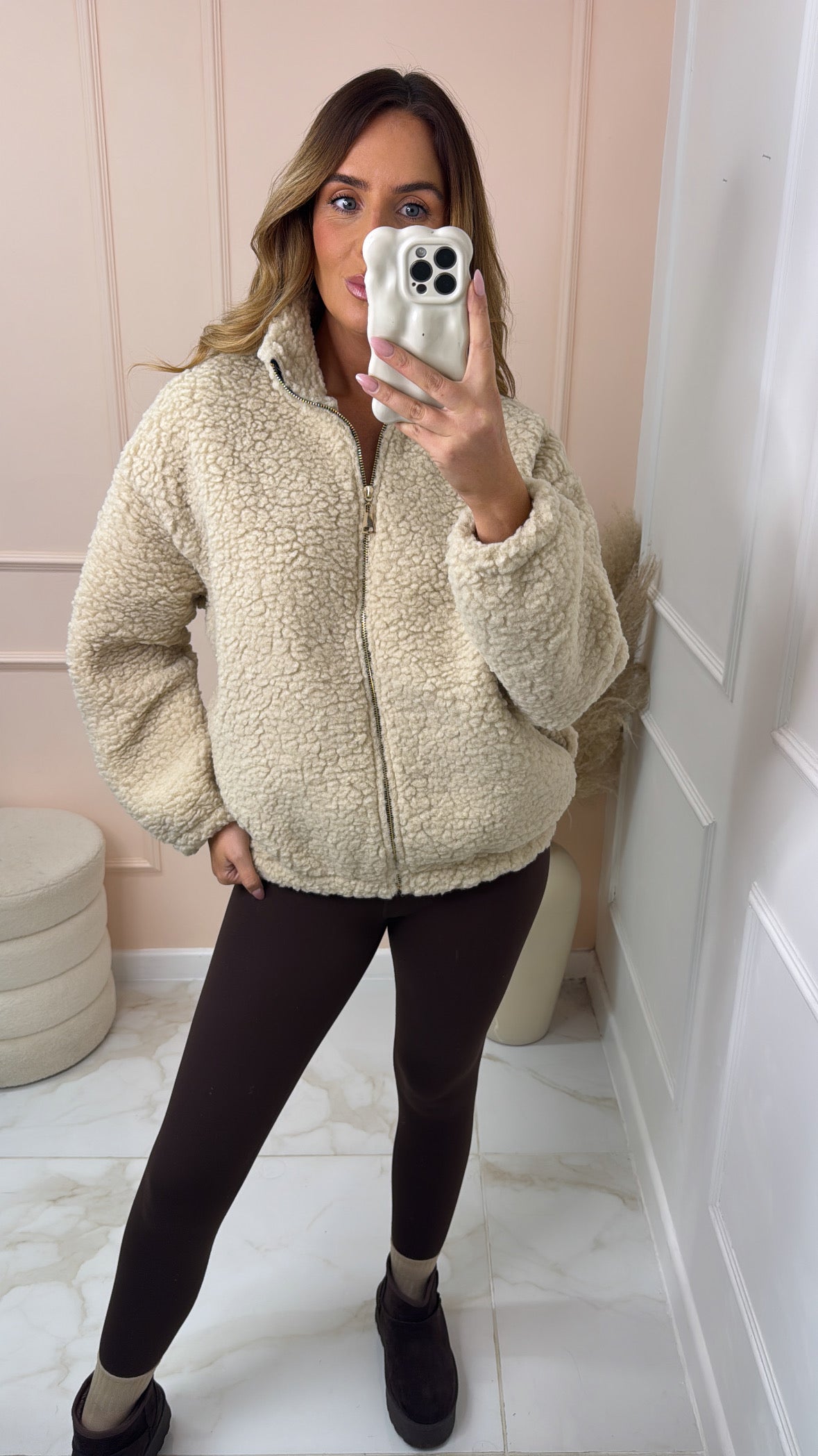IZZY beige teddy jacket