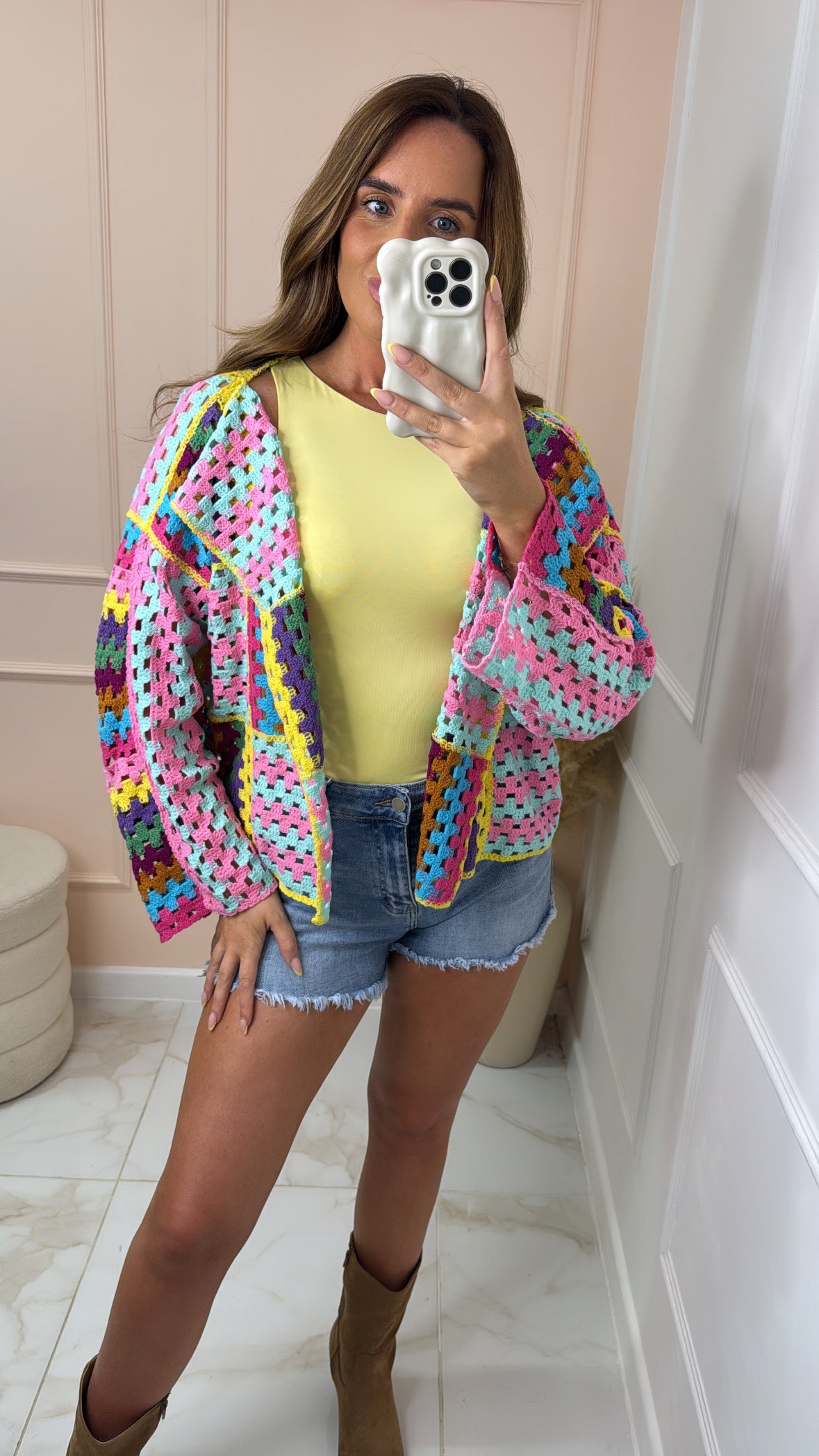 PATSY multi patchwork oversized cardigan