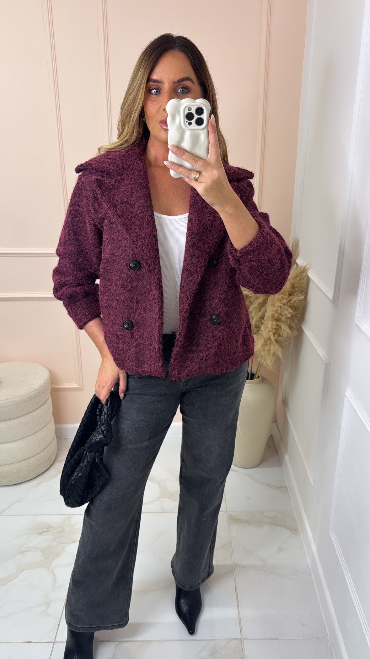 MARLEY wine textured jacket