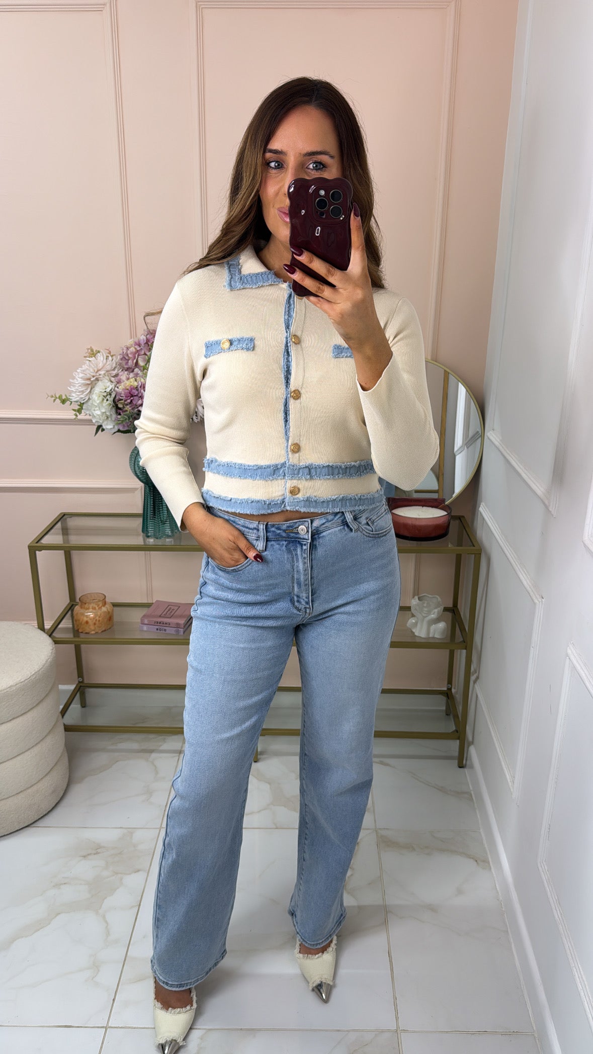 DARCIE light wash high waisted straight leg jeans