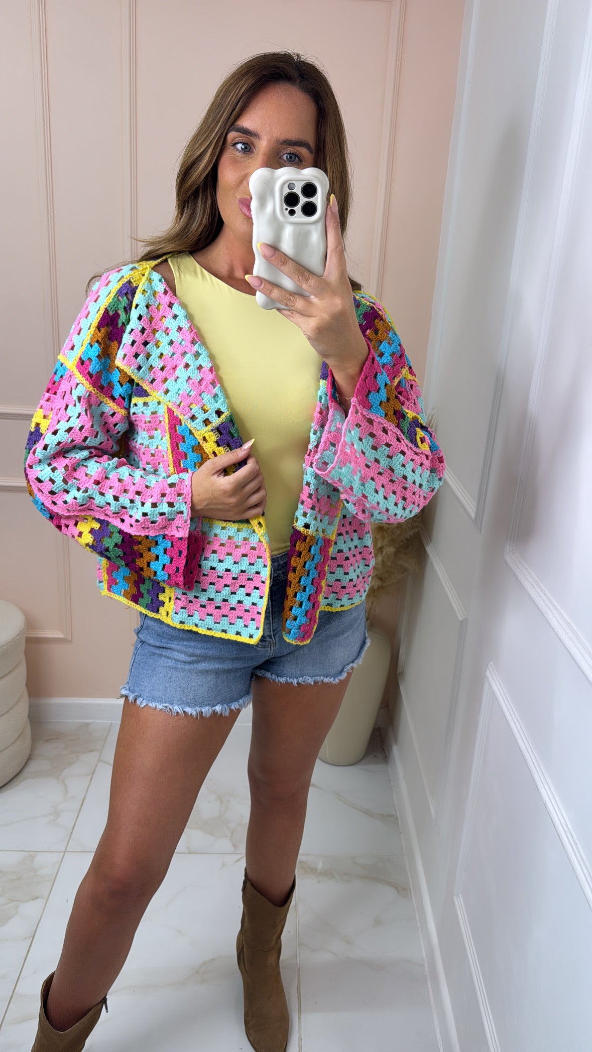 PATSY multi patchwork oversized cardigan