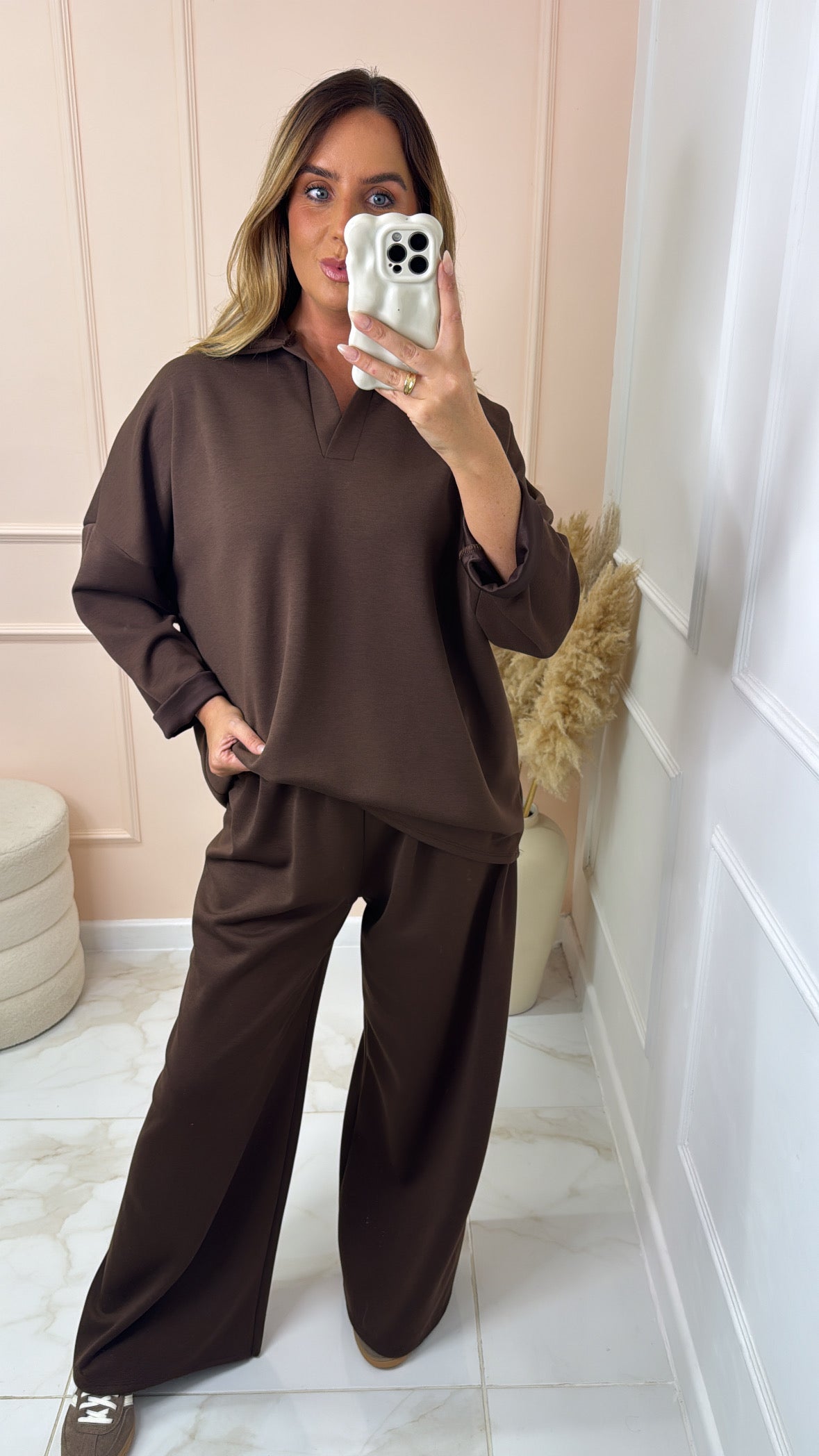 HATTIE brown relaxed fit lounge set