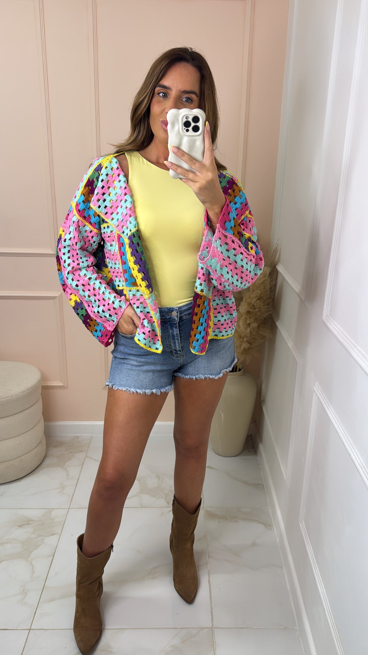 PATSY multi patchwork oversized cardigan