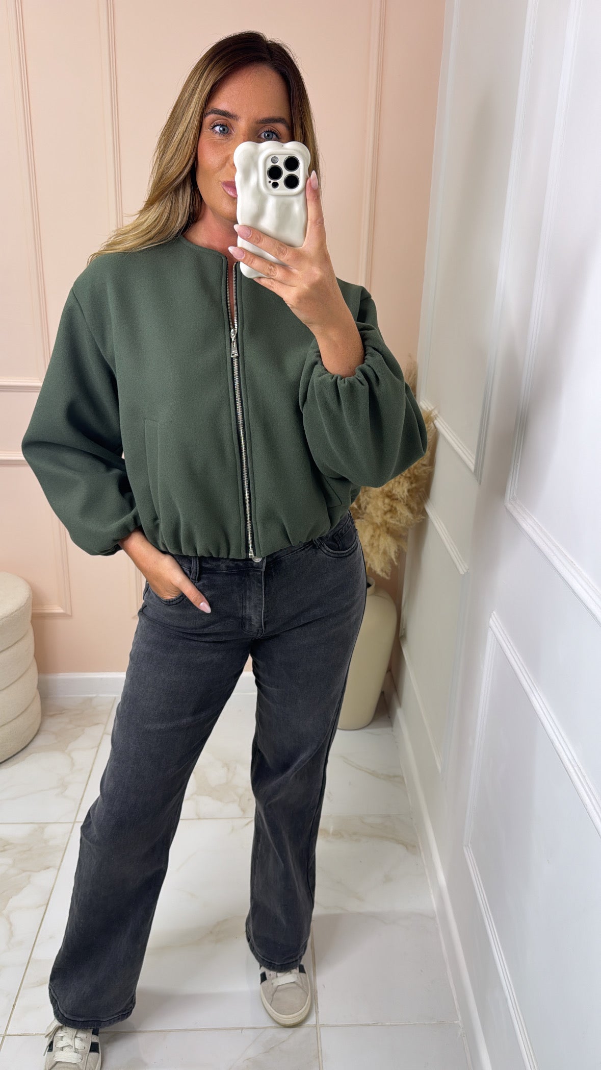 NIKKI khaki bomber jacket