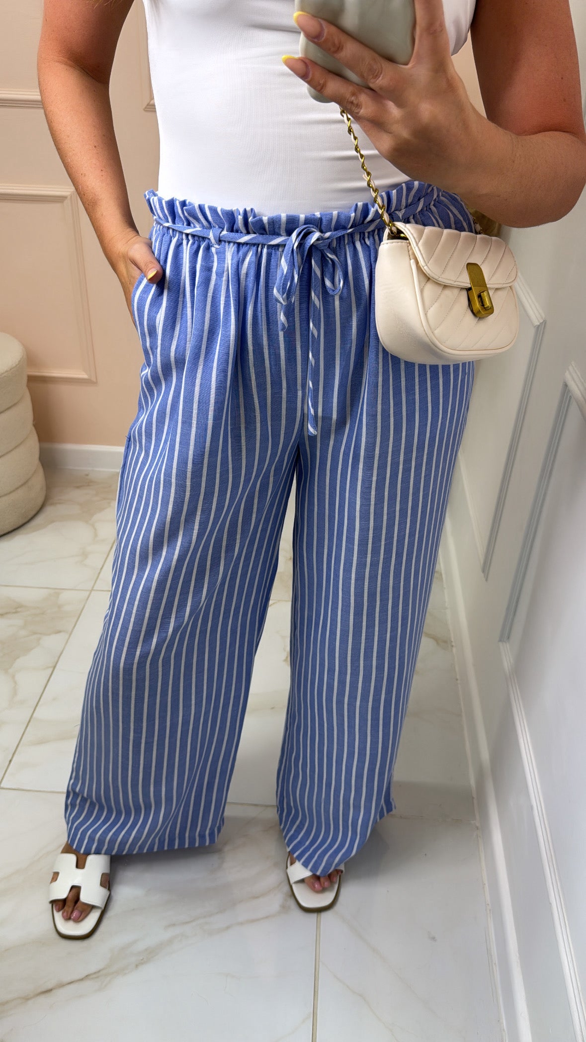 FRANCESCA blue pinstripe trousers