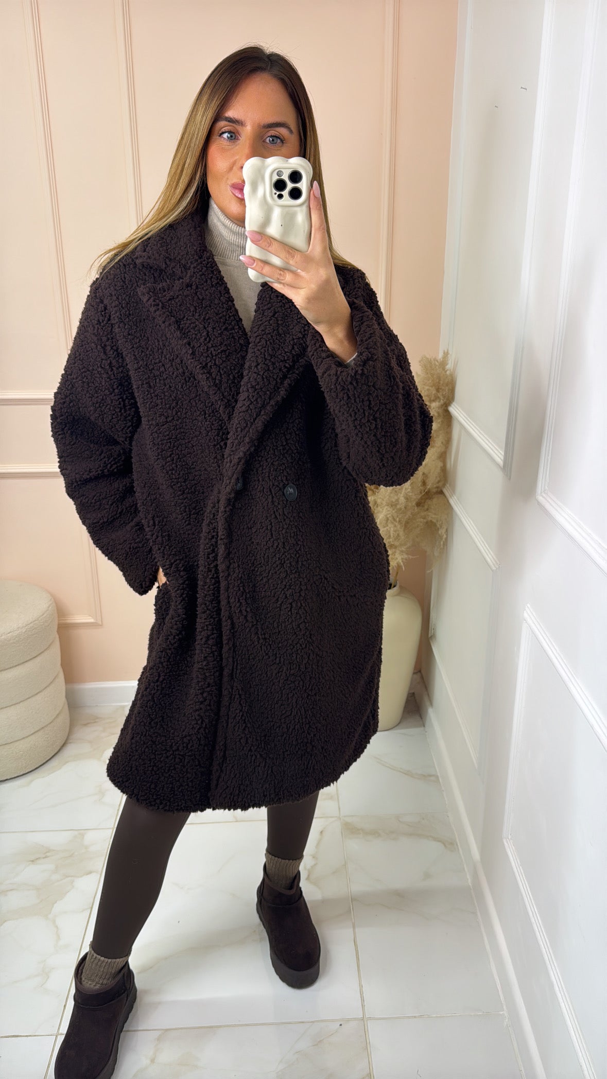 CHLOE brown oversized teddy coat