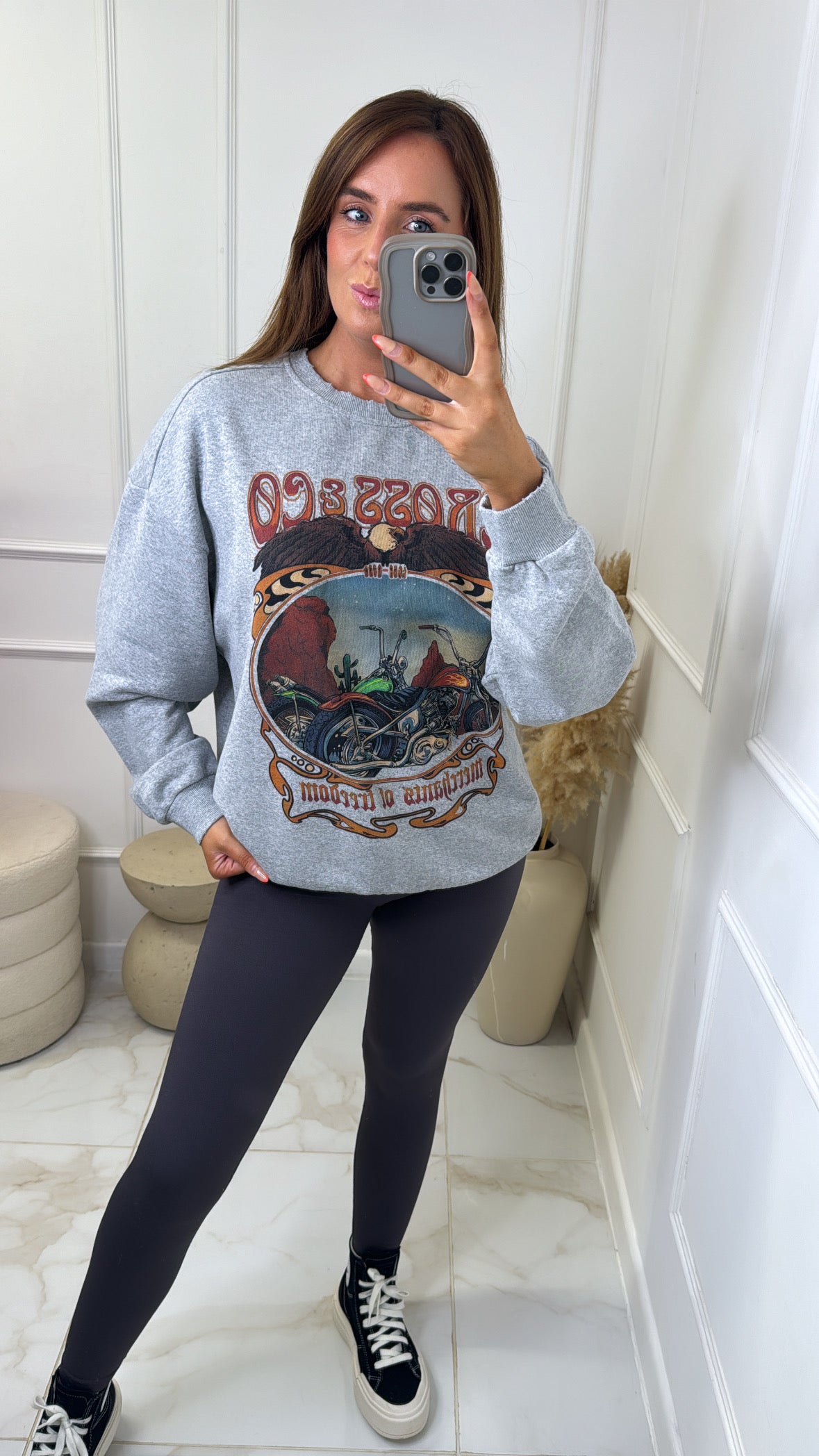 BECCA grey printed sweater