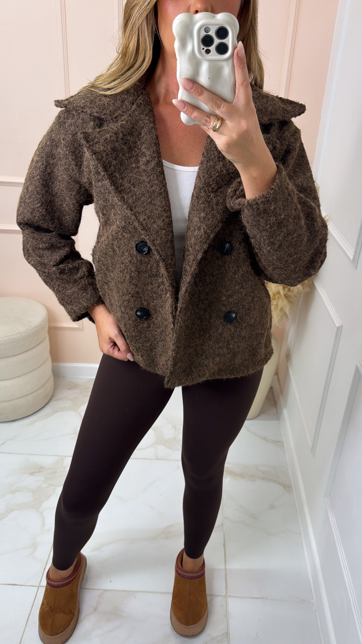 MARLEY brown textured jacket