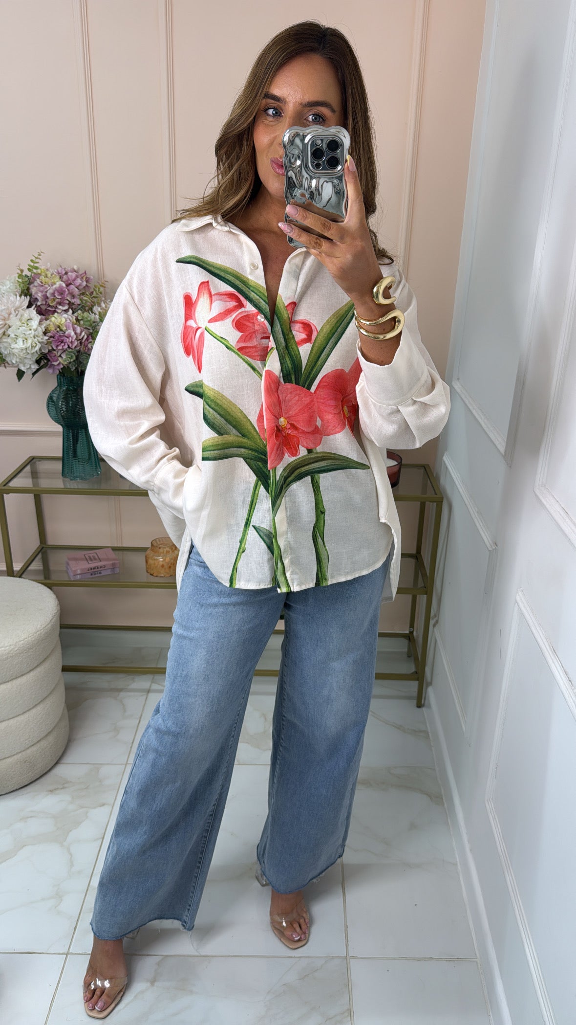 SUMMER floral oversized shirt