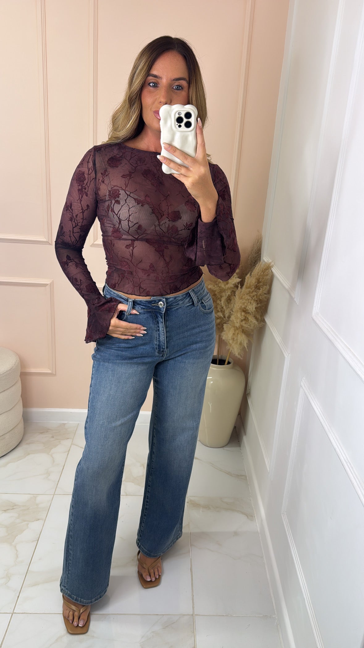 DARCY mid wash high waisted straight leg jeans