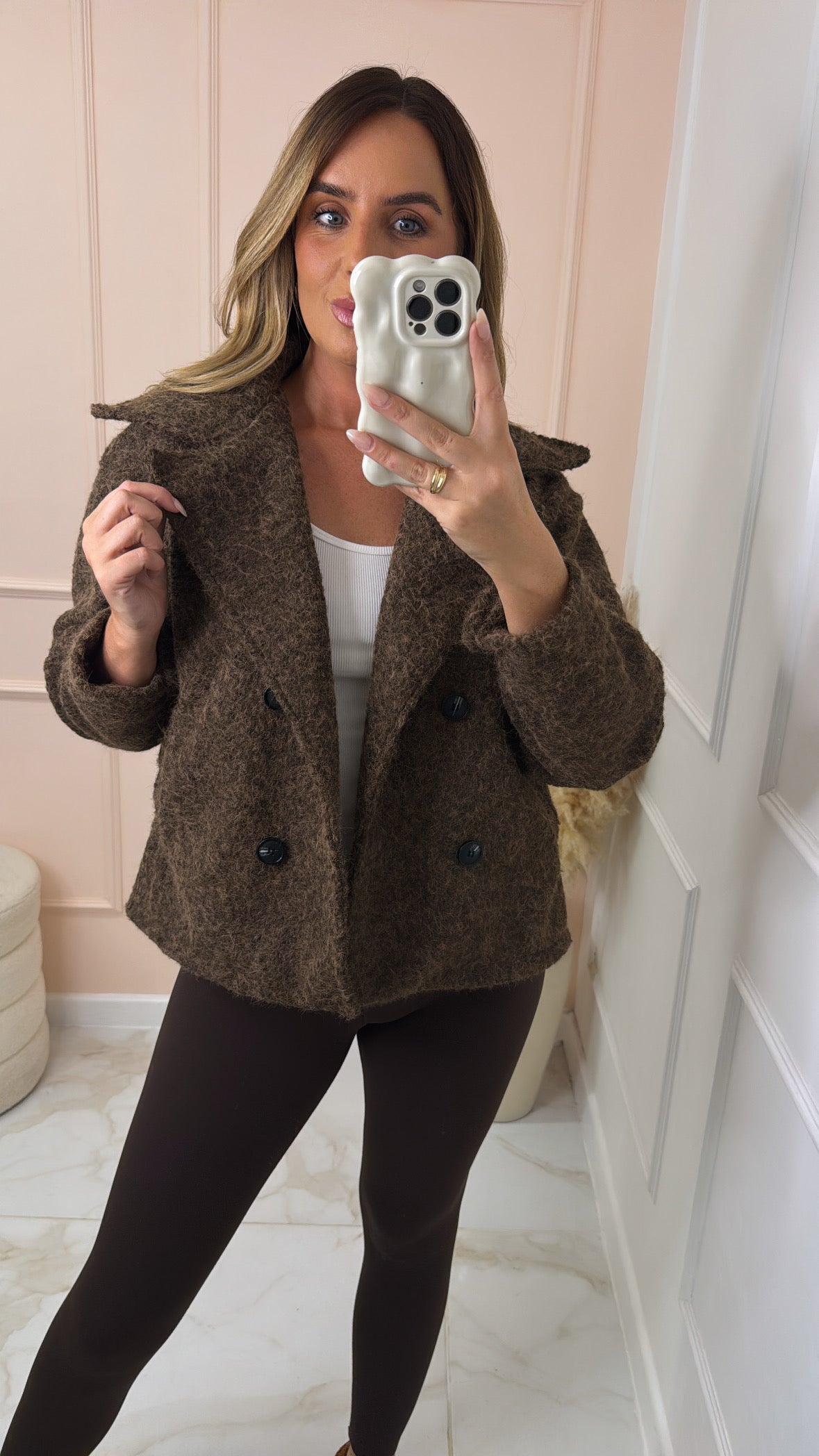 MARLEY brown textured jacket