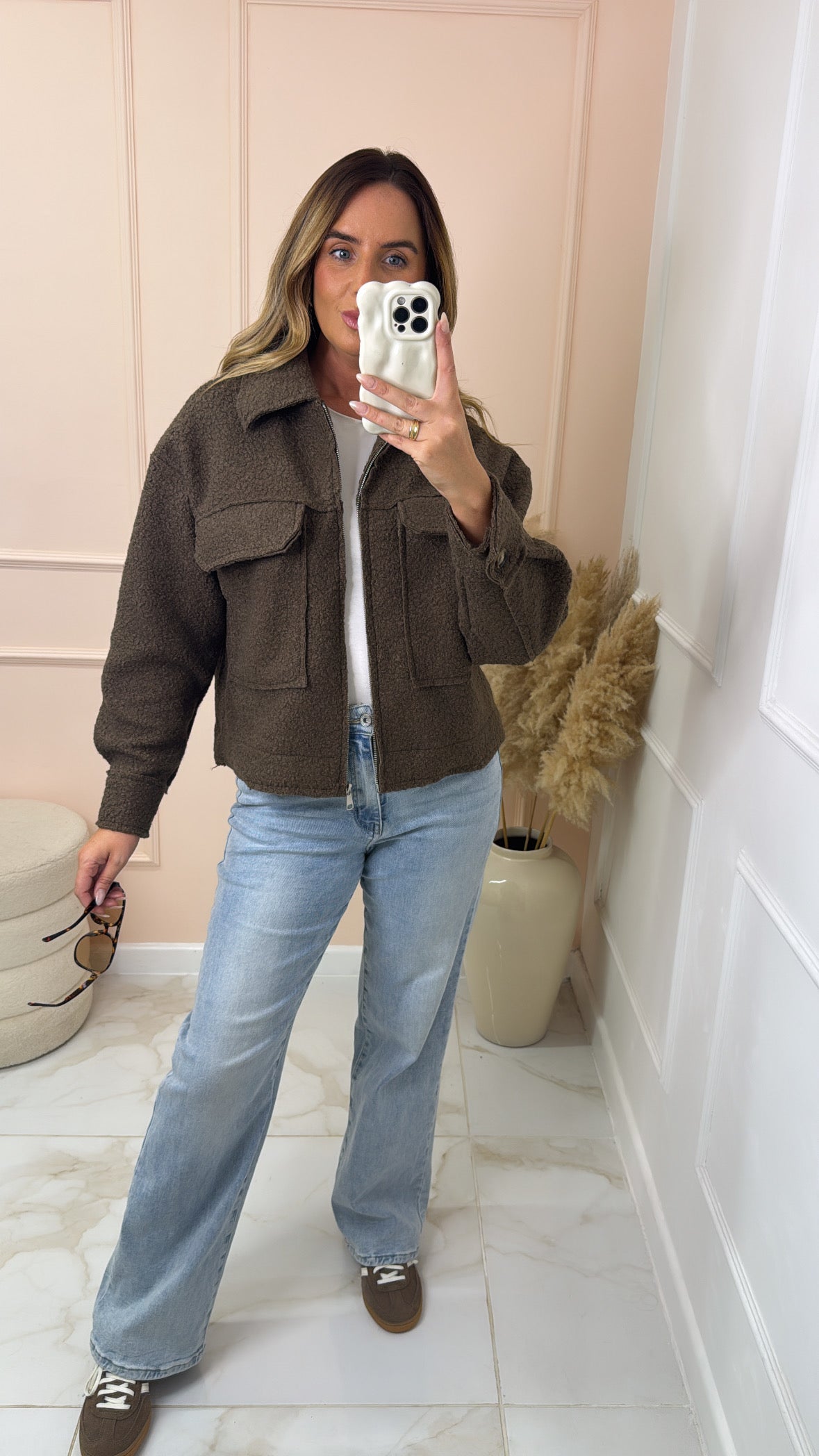 JILLIAN brown teddy utility jacket