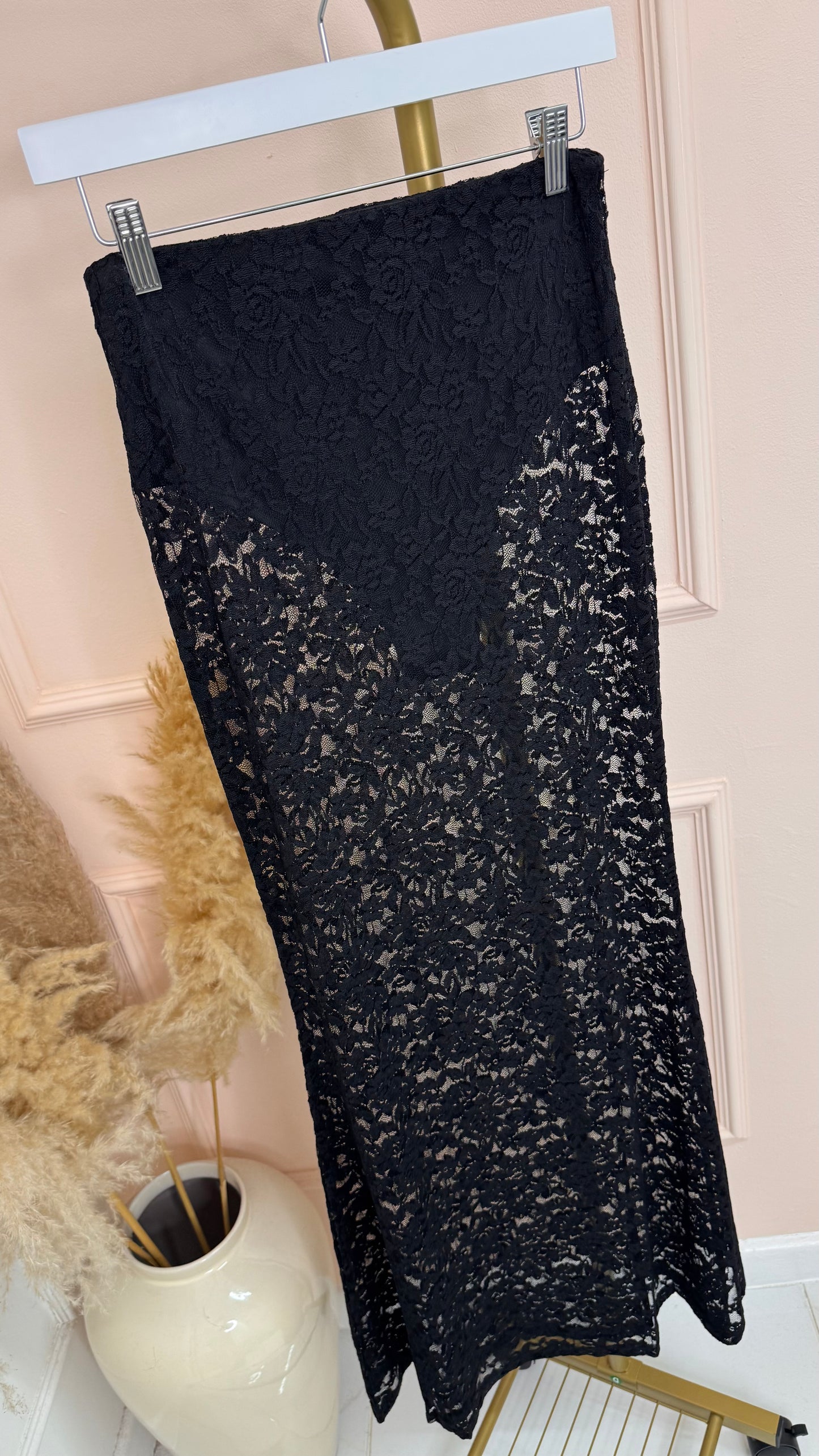 IZZY black lace knicker maxi skirt