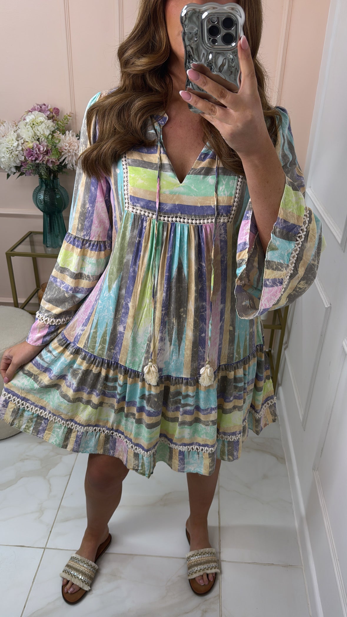FREYA multi print tassel summer dress