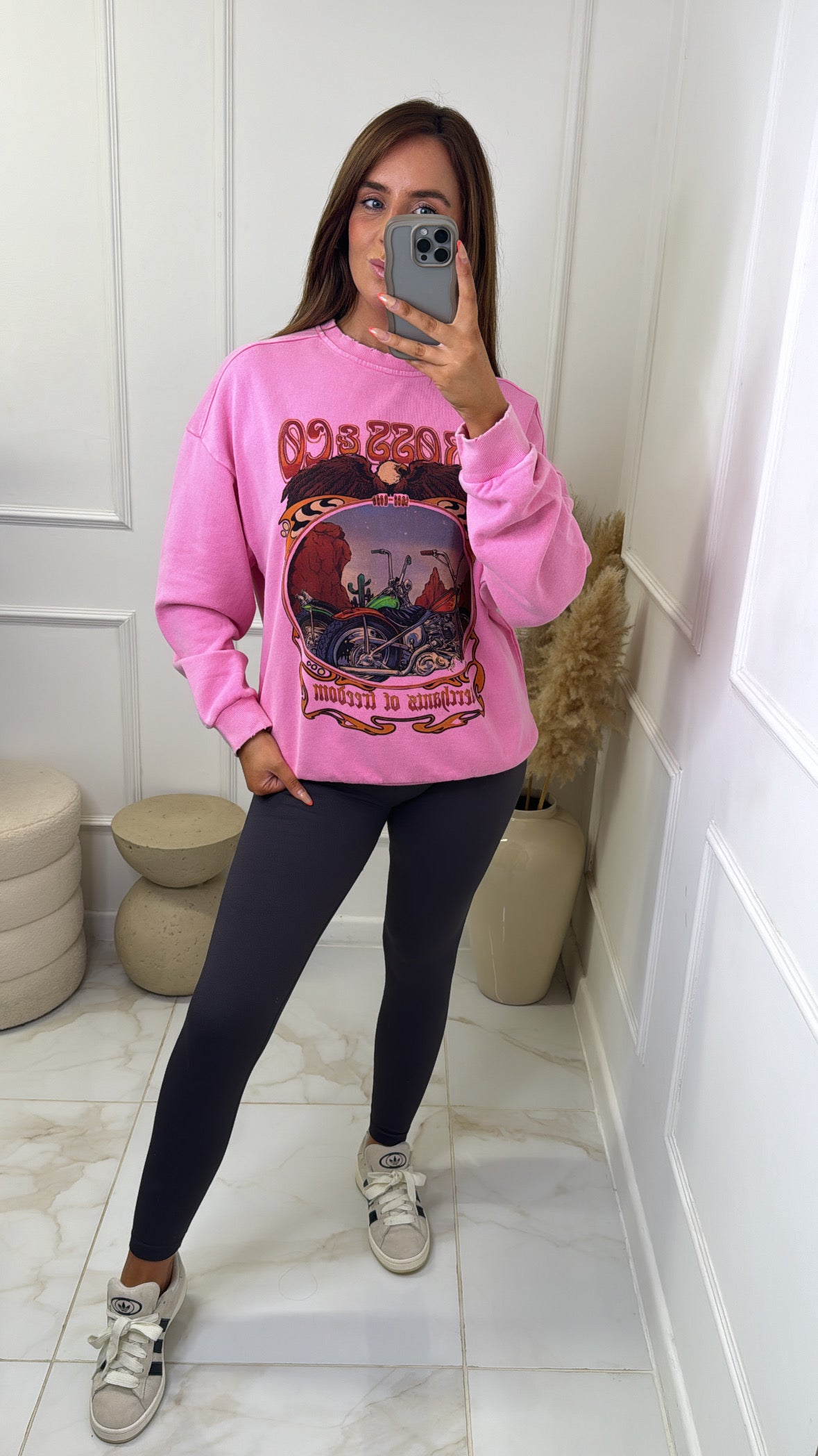 BECCA pink printed sweater